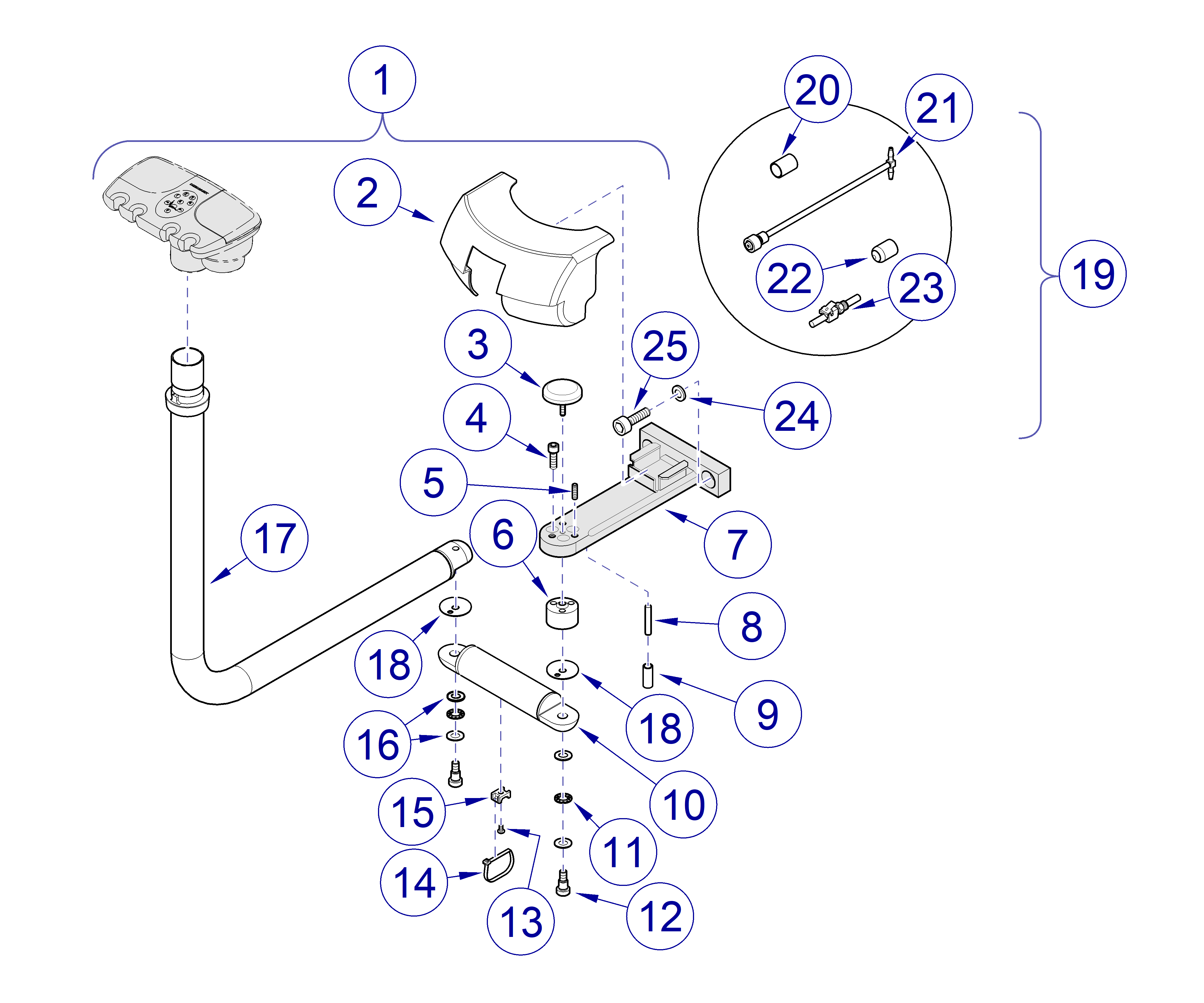 Procenter Delivery Systems Rear Mtd. Assistant’s Arm (Ultra Chair)