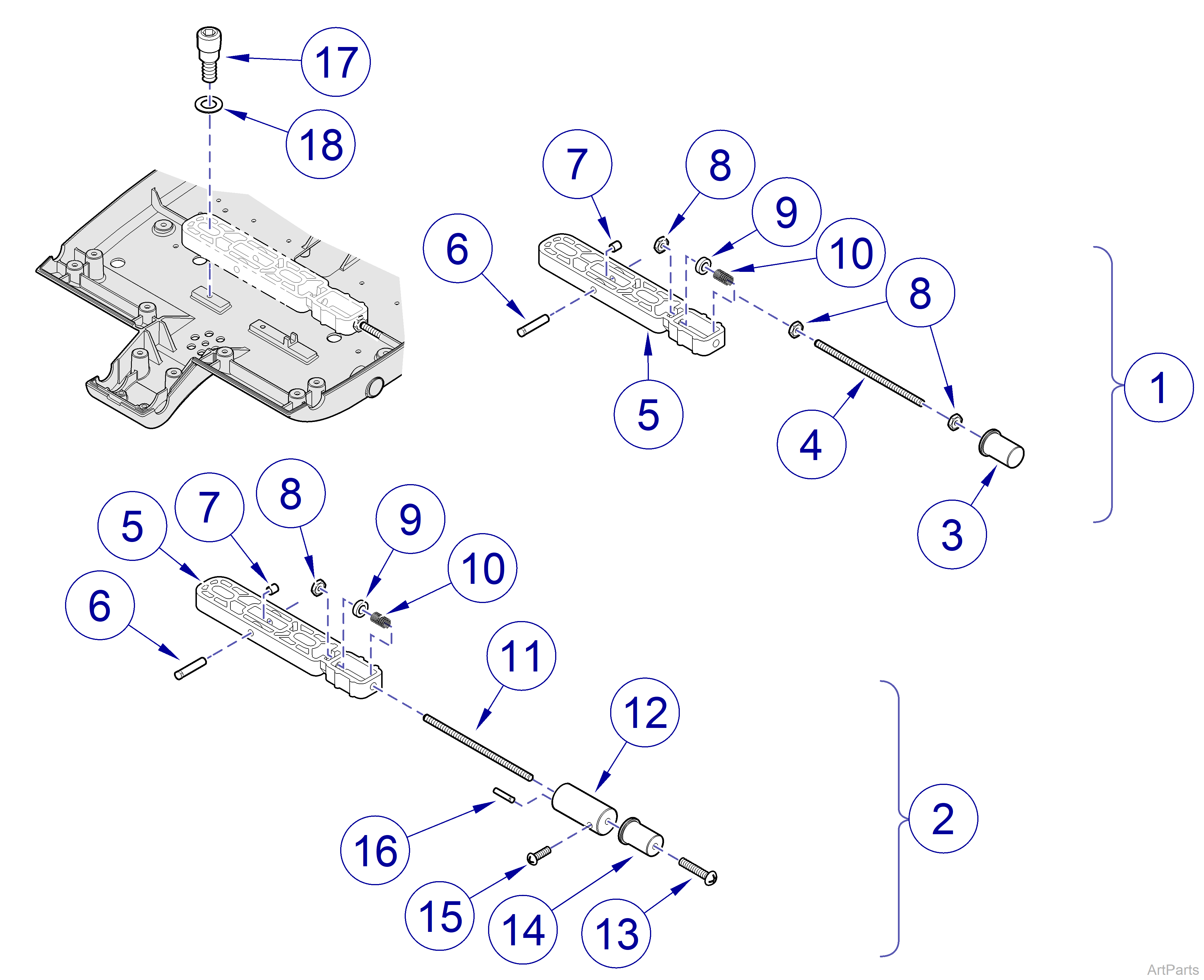 Procenter Delivery Unit Assembly (029-2448-01) Lid Release Assembly