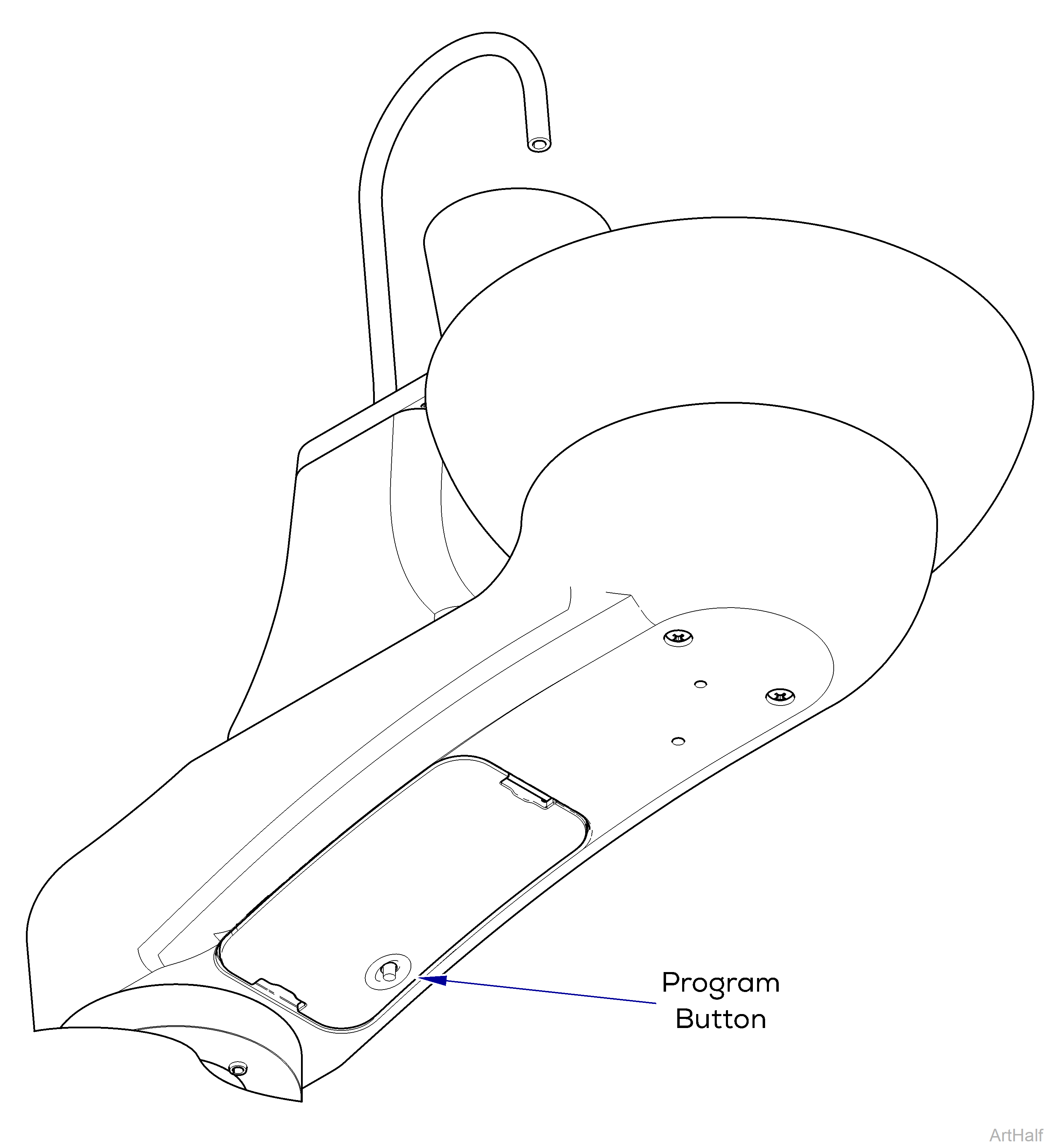 Program Button Location - Program A New Time for the Cup Fill Function