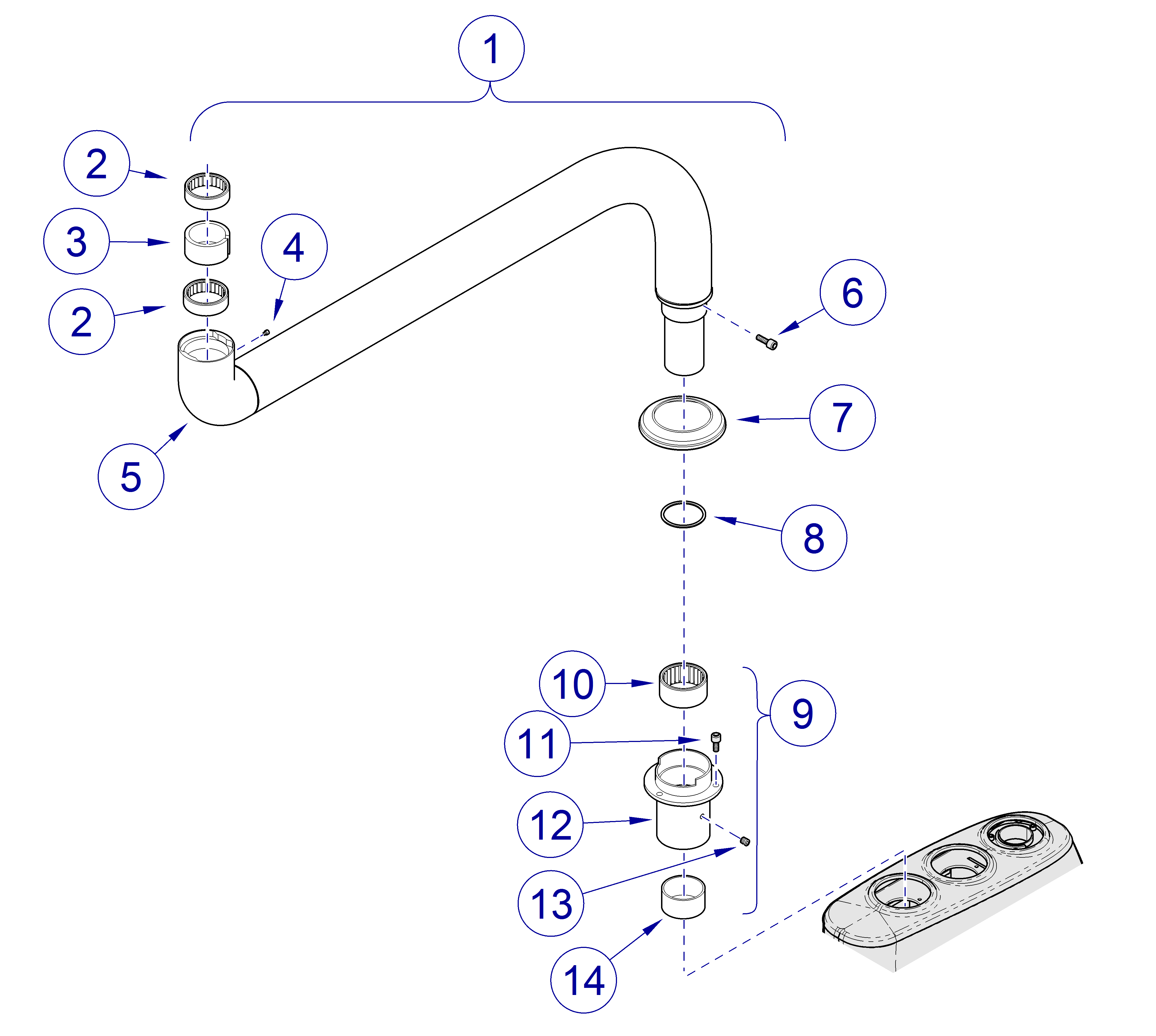 Elevance® Dental ChairConsole Mtd. Unit Arm / Bearings