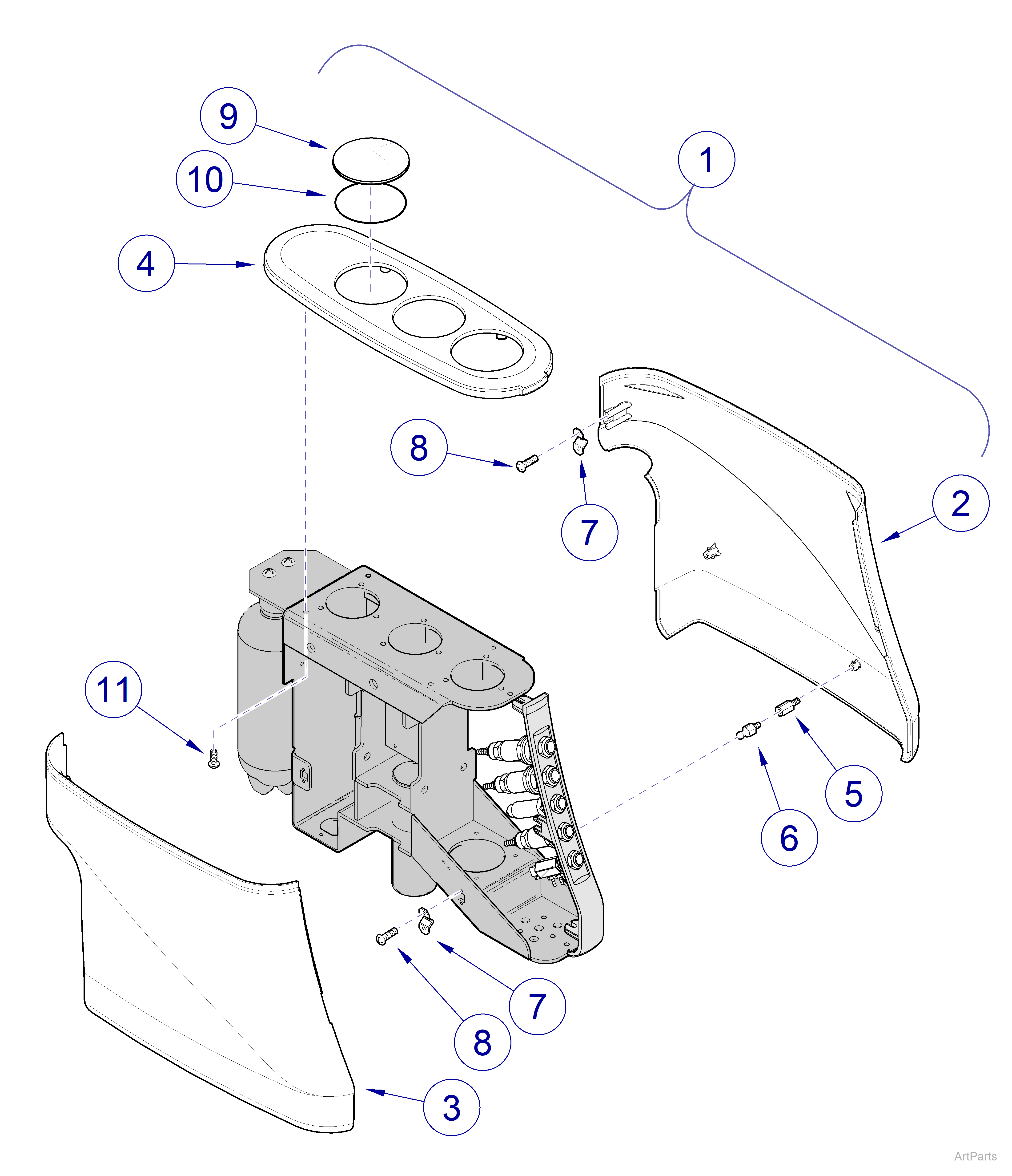 Procenter Console Assembly Console Covers