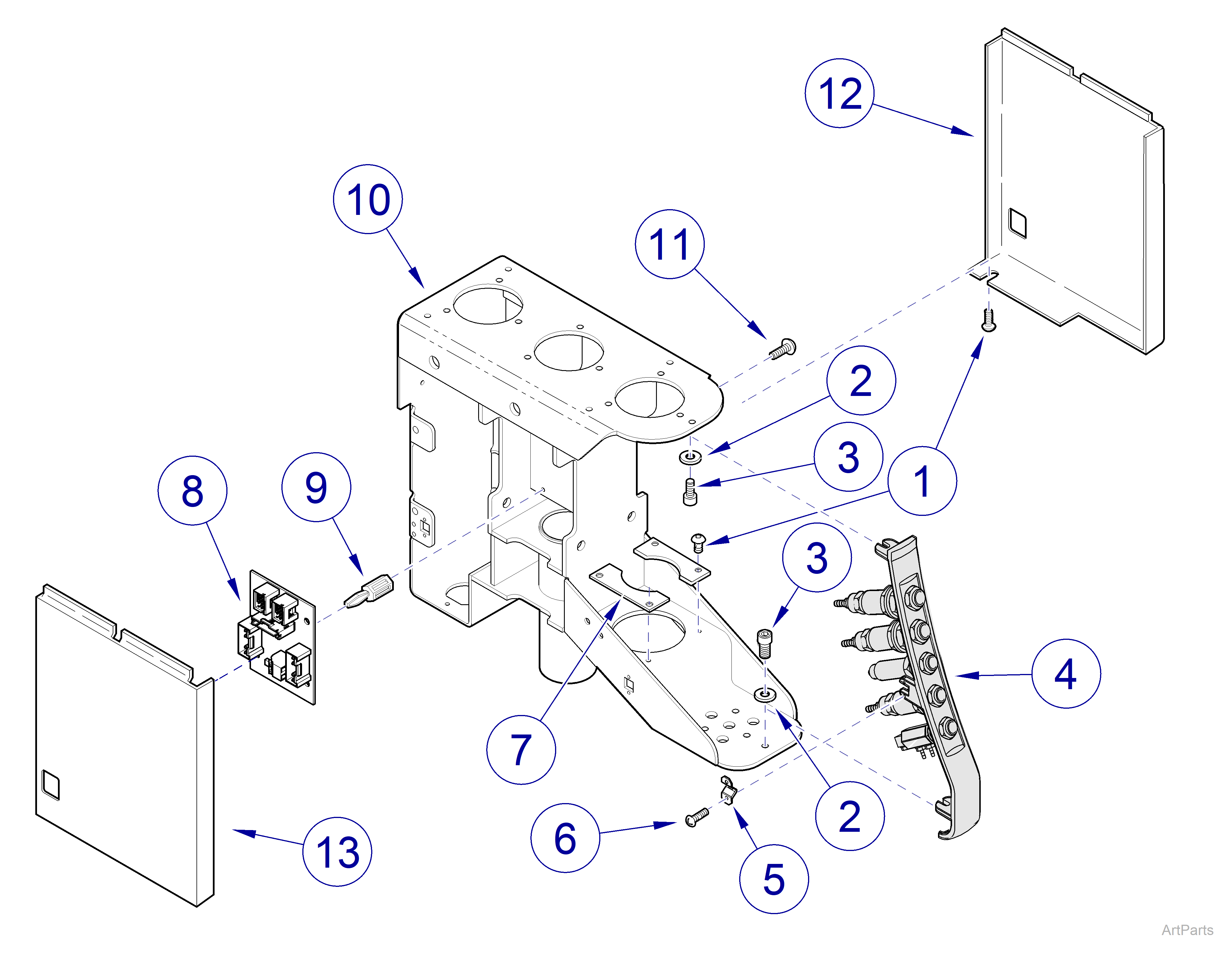 Procenter Console Assembly Internal Components: for Ultra Chairse 