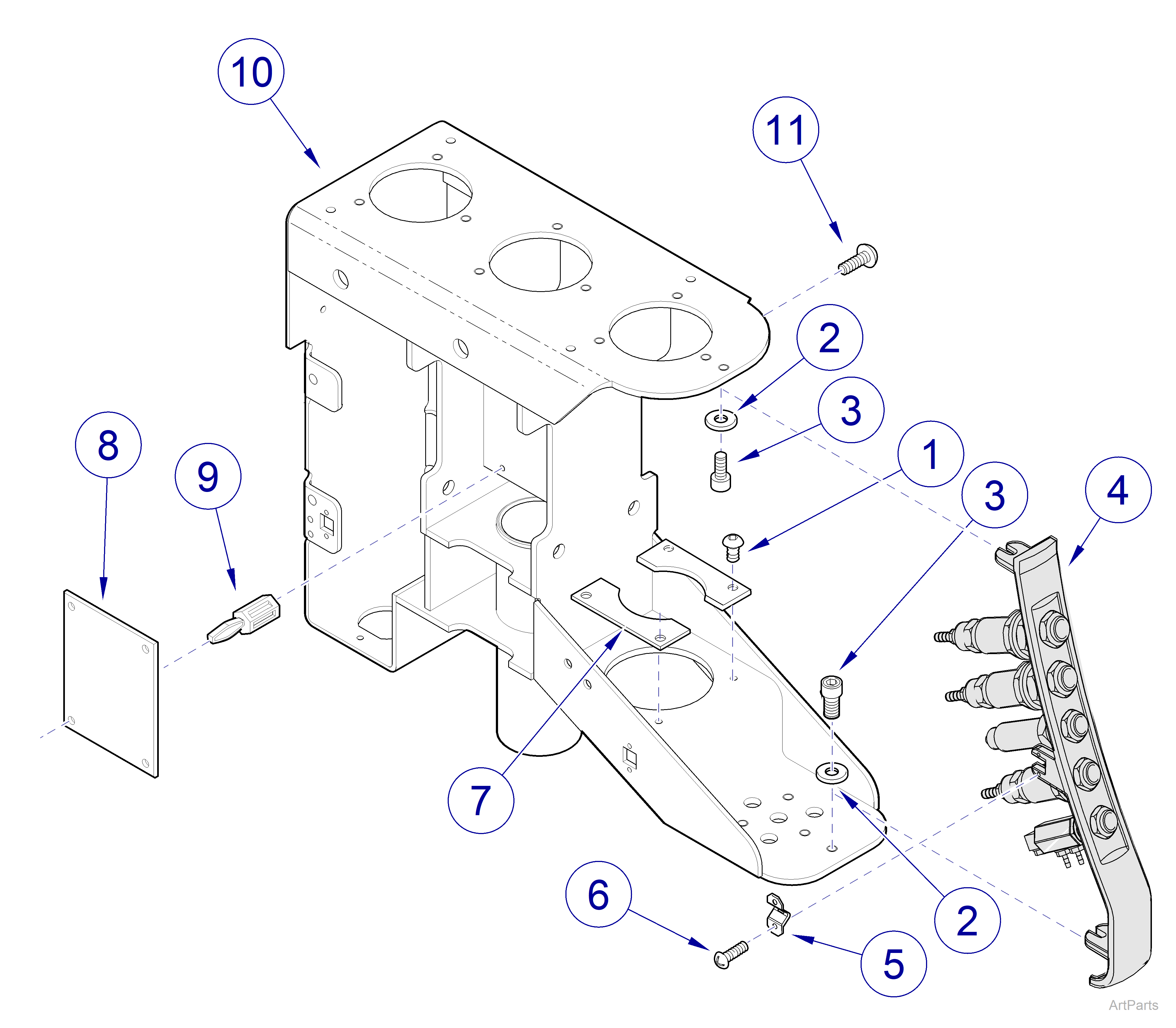 Procenter Console Assembly Internal Components: for Ultra Chairs