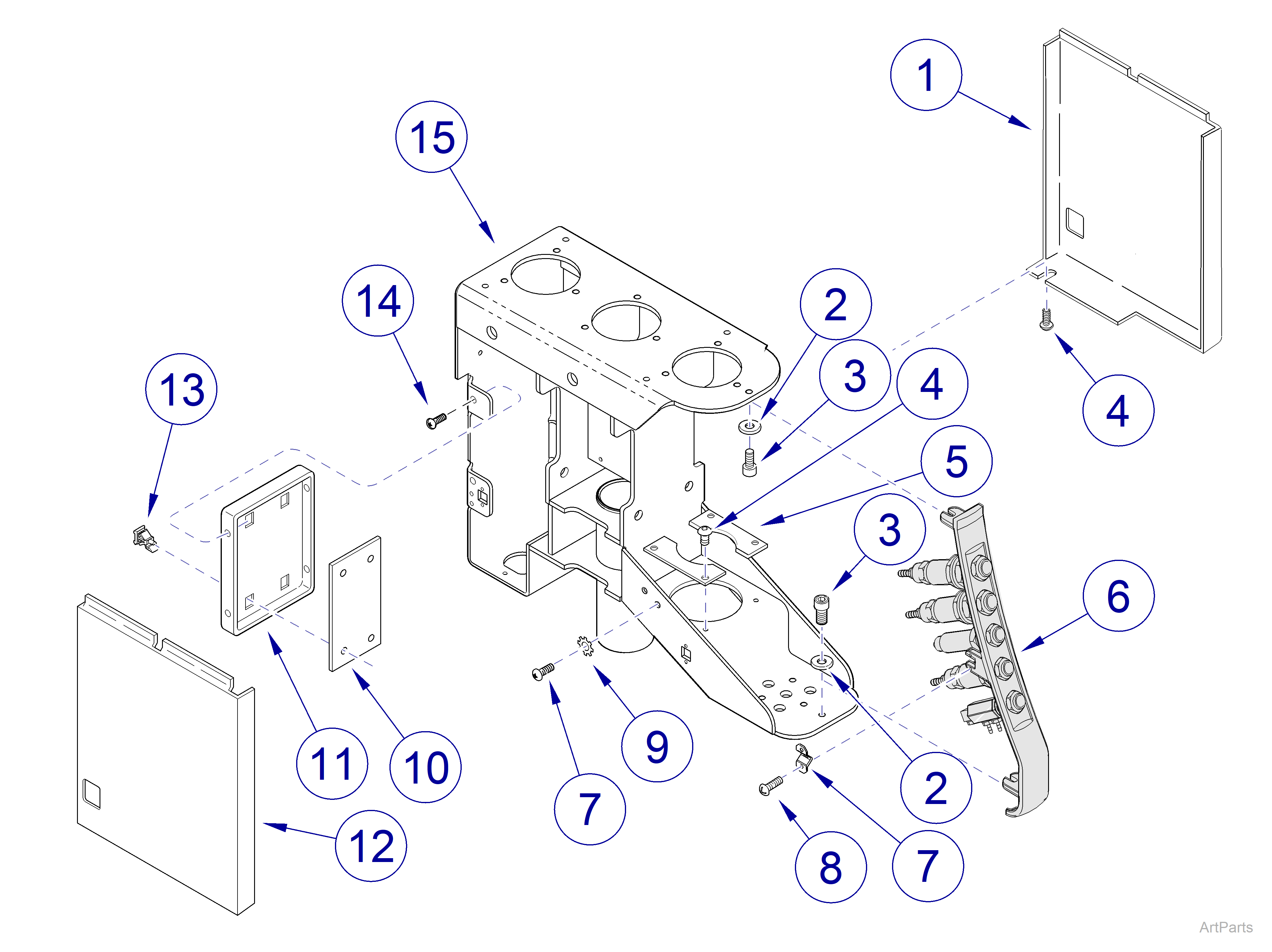 Procenter Console Assembly Internal Components: for Elevance Chairs