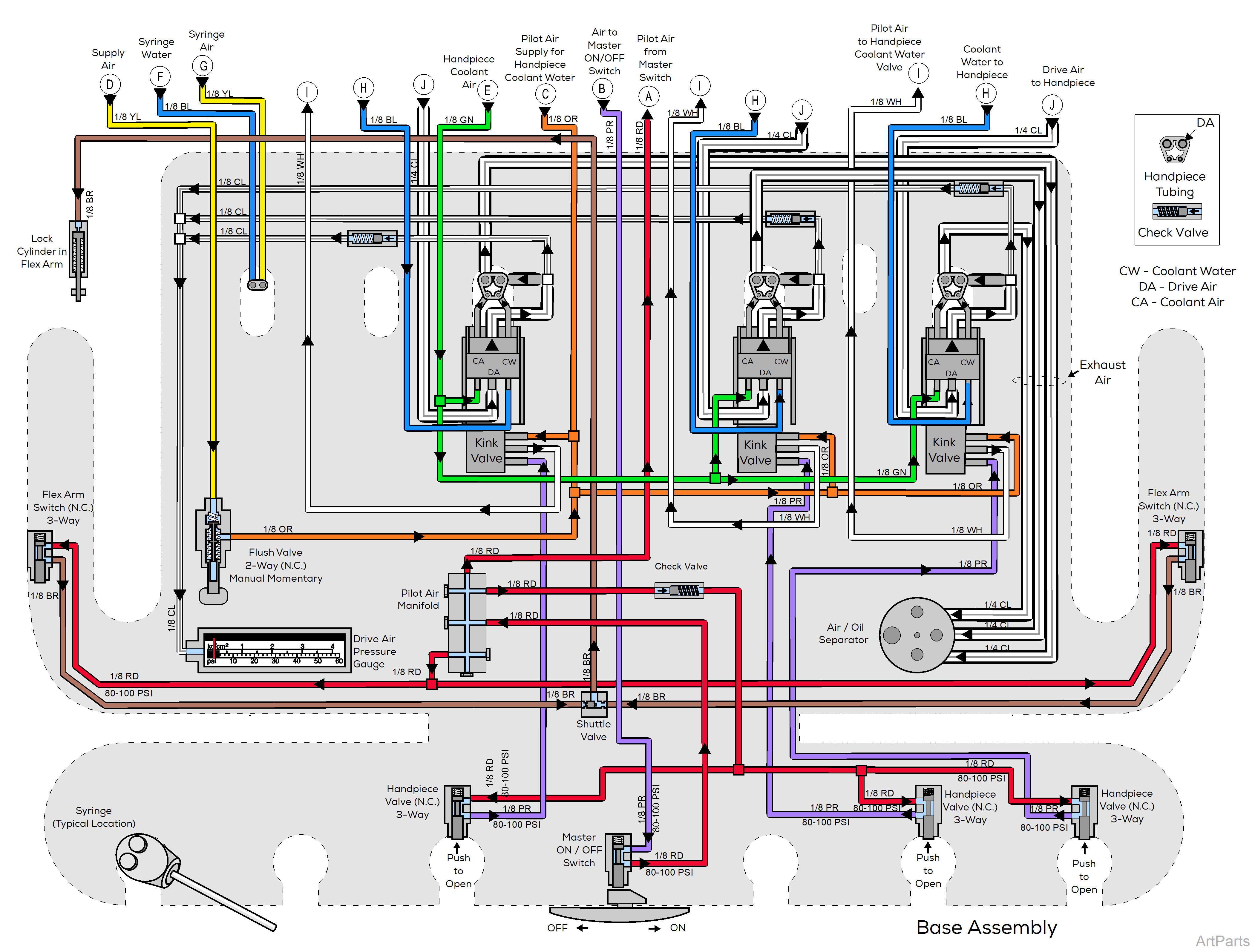 Procenter, Console/LR Mounted on Ultra ChairTubing Diagram