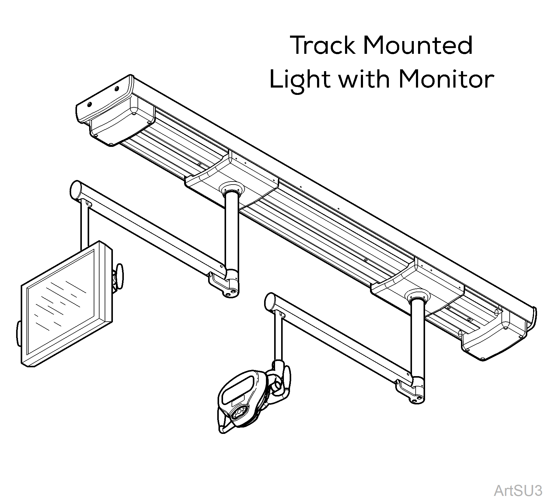 Track Mounted LED Light with Monitor