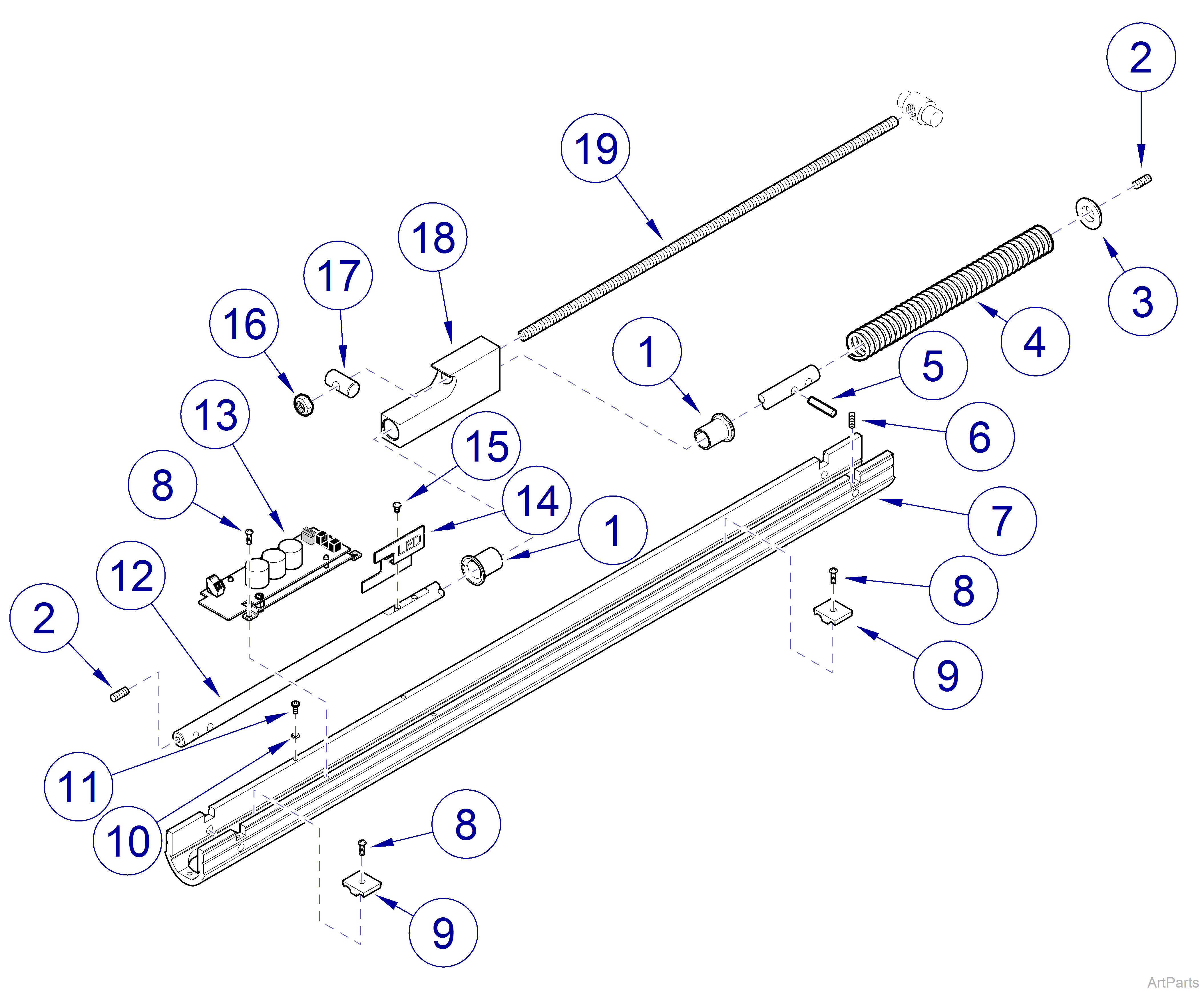 Universal Mount and Console / LR Mounted Lights, Flex Arm 029-5510-0x