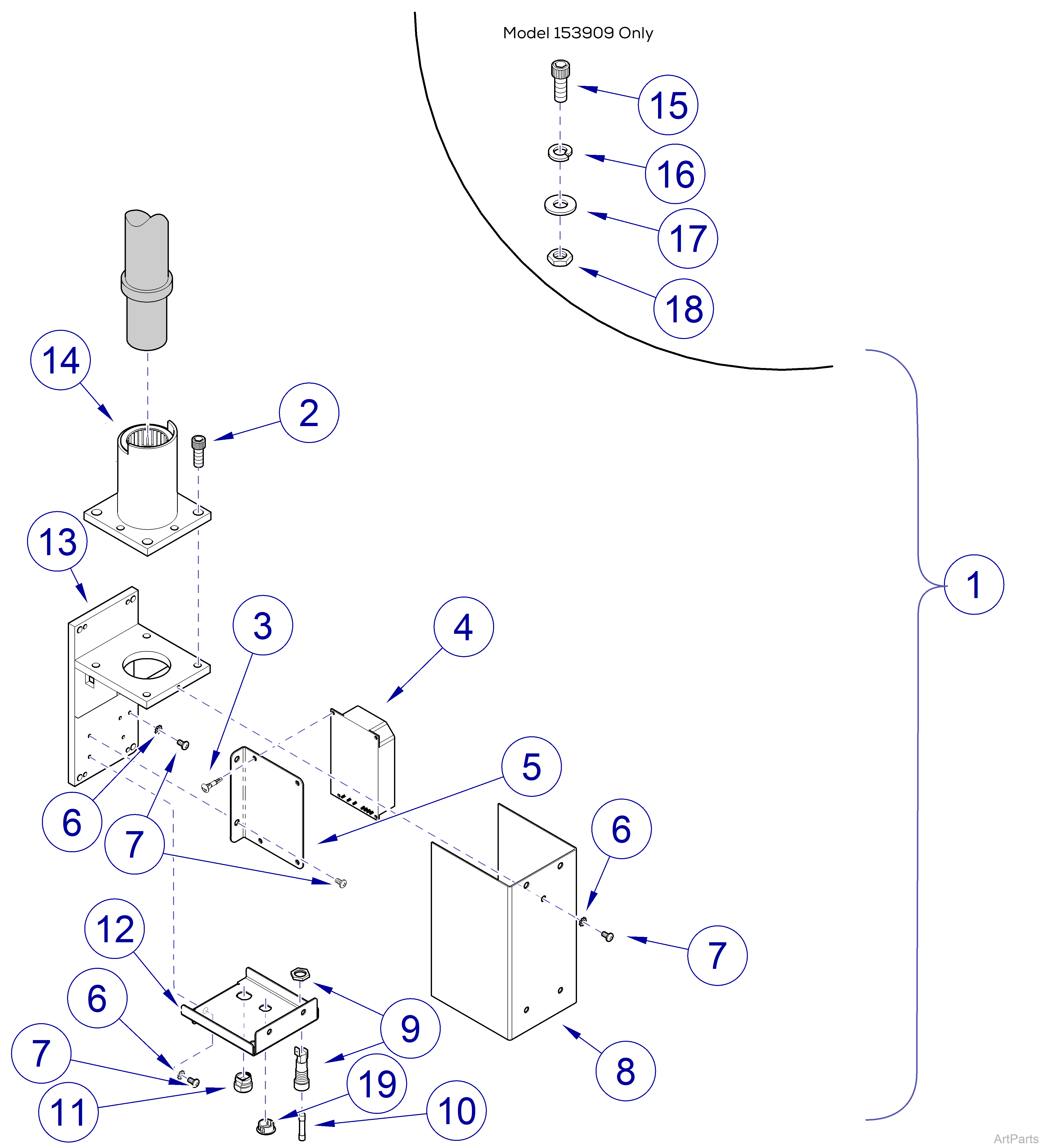 Wall / Cabinet Mounted Lights, Cabinet Mount Bracket Assembly