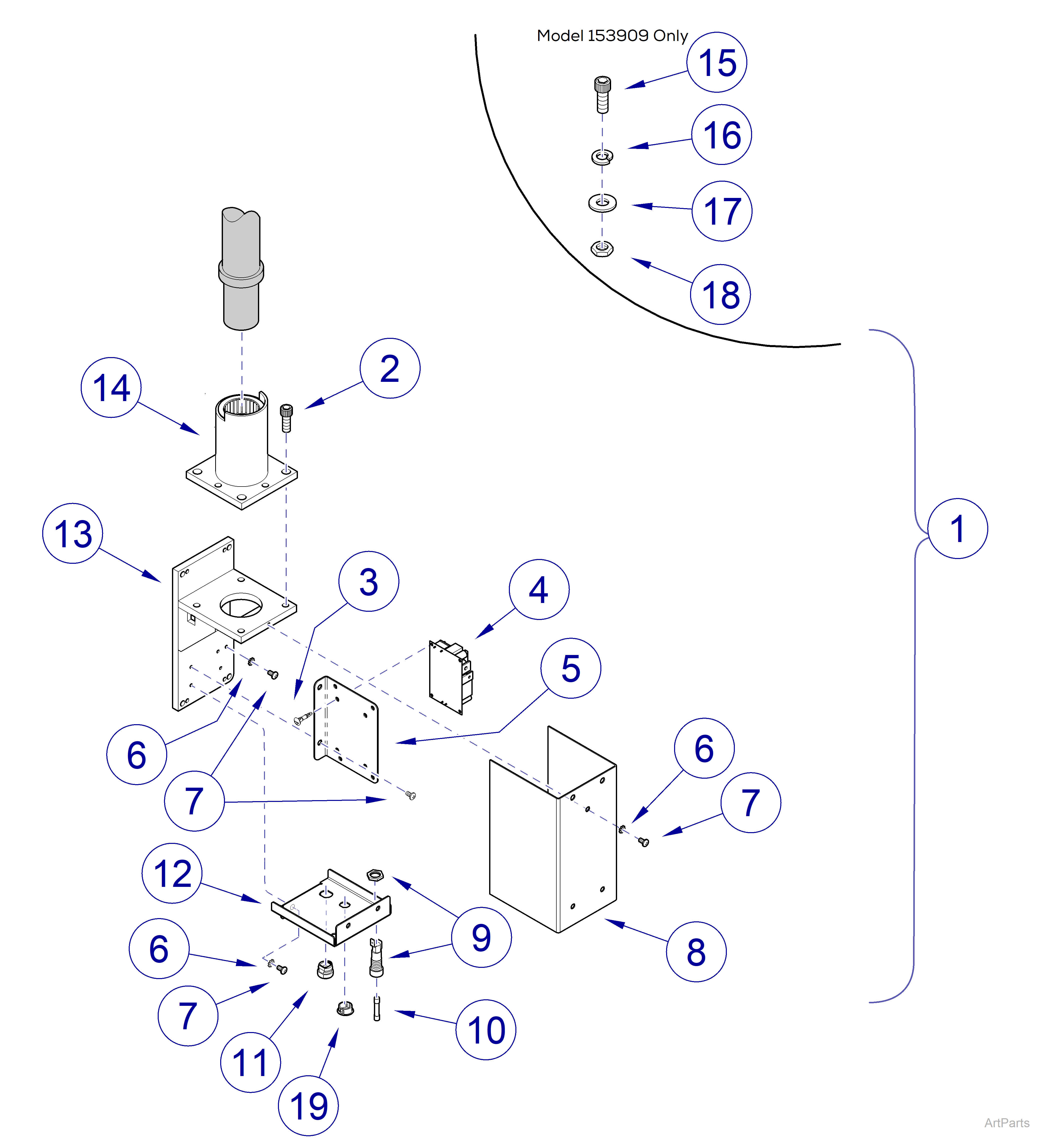 Wall / Cabinet Mounted Lights, Cabinet Mount Bracket Assembly