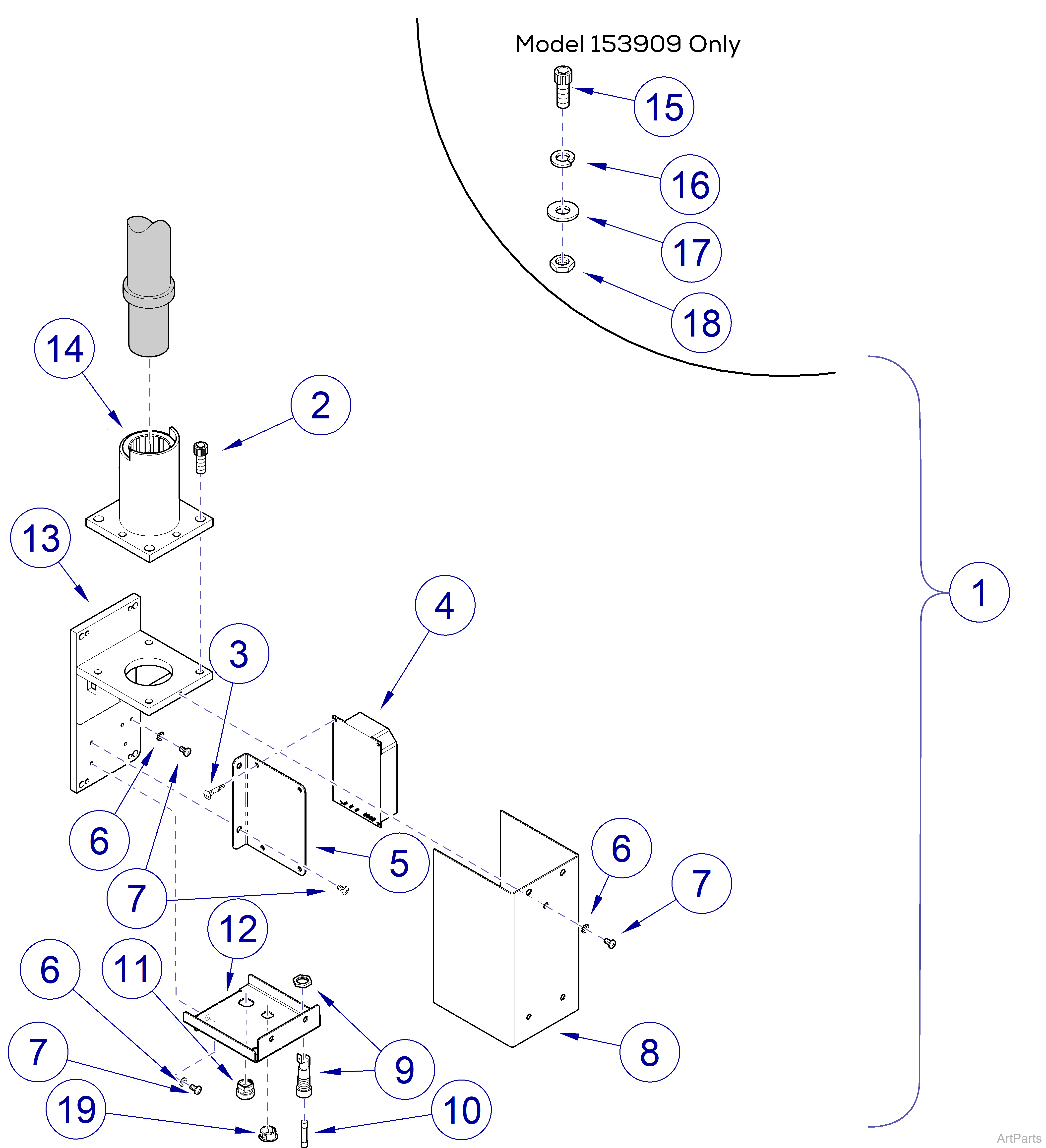 Wall / Cabinet Mounted Lights, Cabinet Mount Bracket Assembly