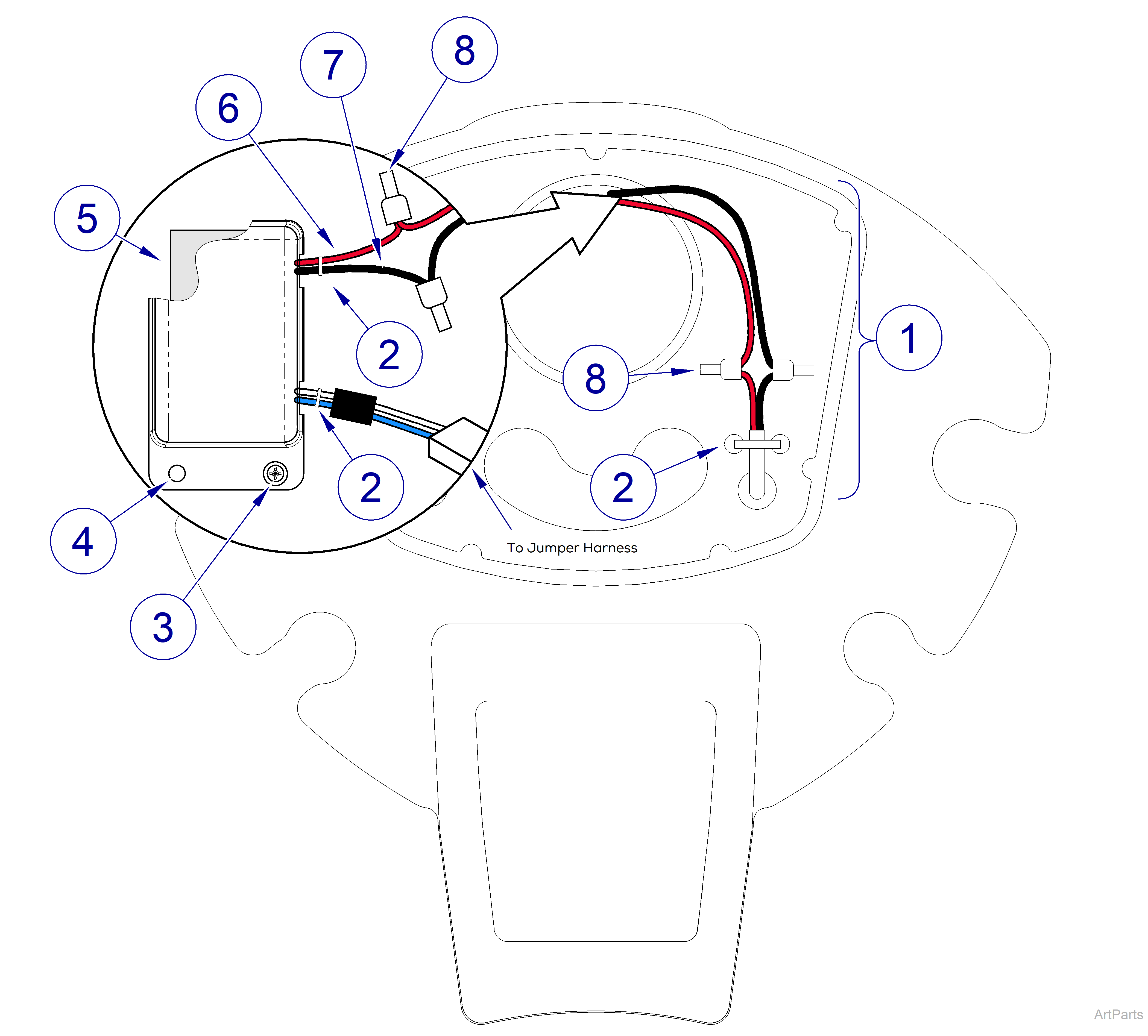 Integrated Handpieces (Elevance® Delivery Systems) Curing Light 153784-002 (includes Items 1-11)