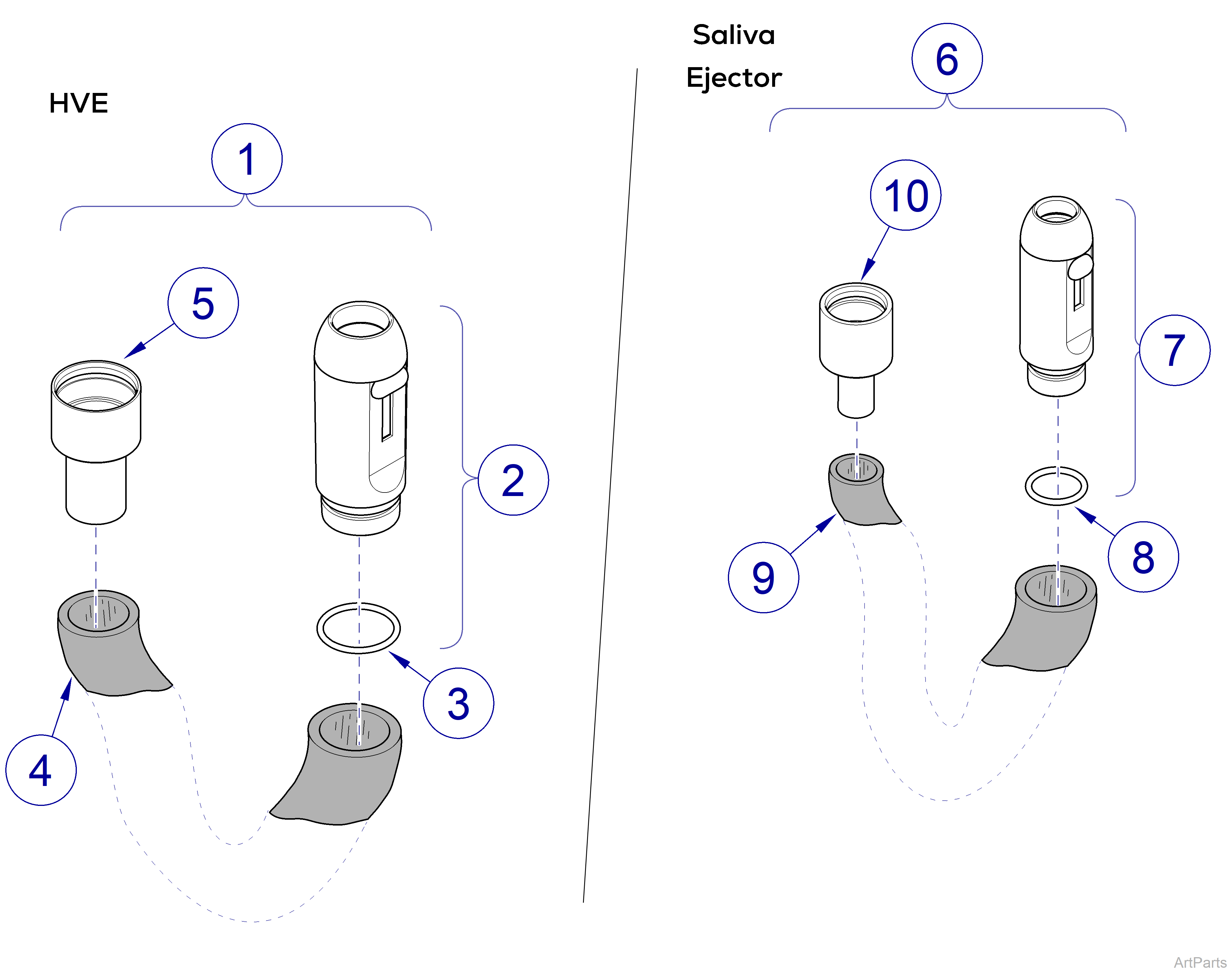 Delivery HVE / Saliva Ejector