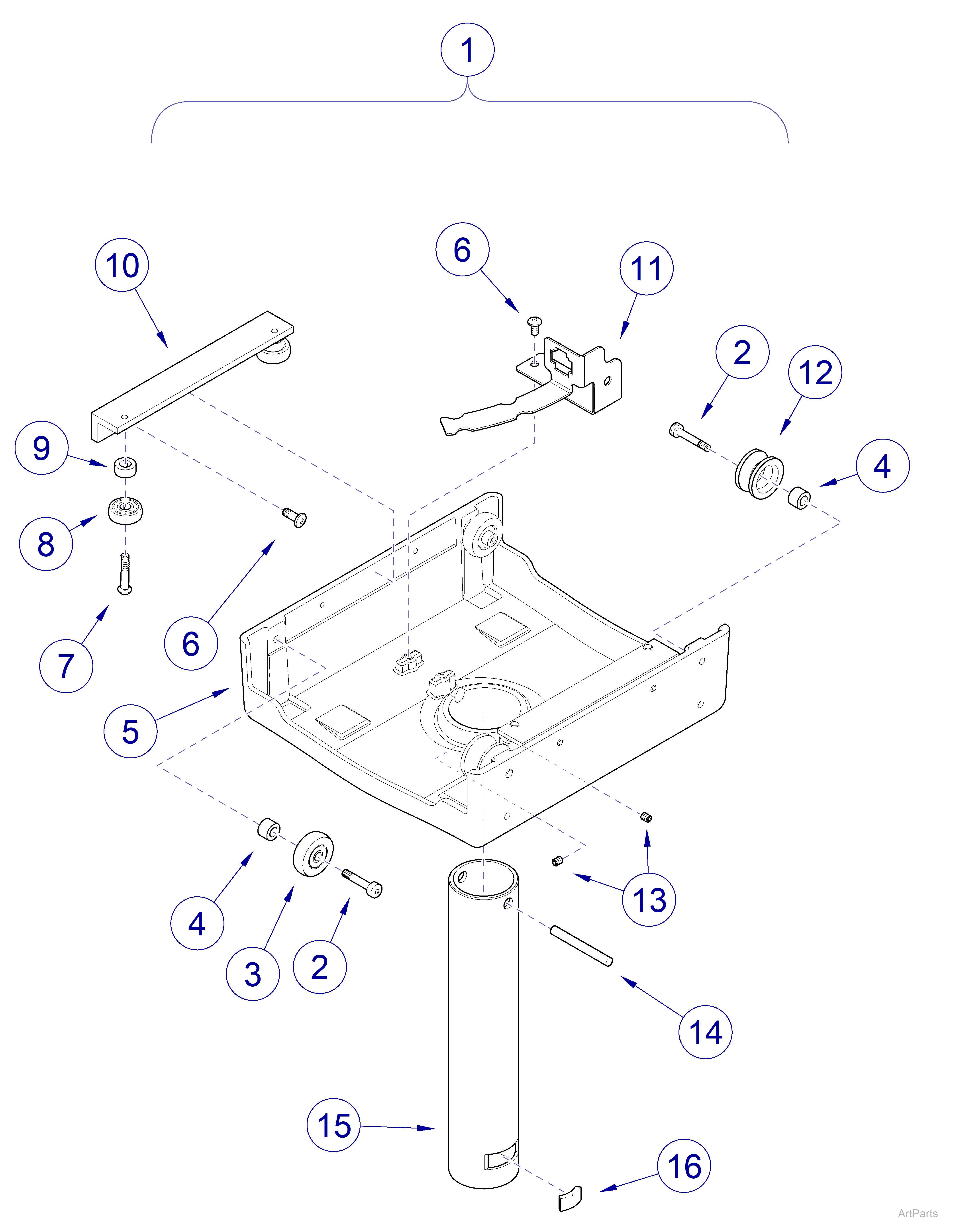 Midmark® Dental LED Light Light Trolley Assembly