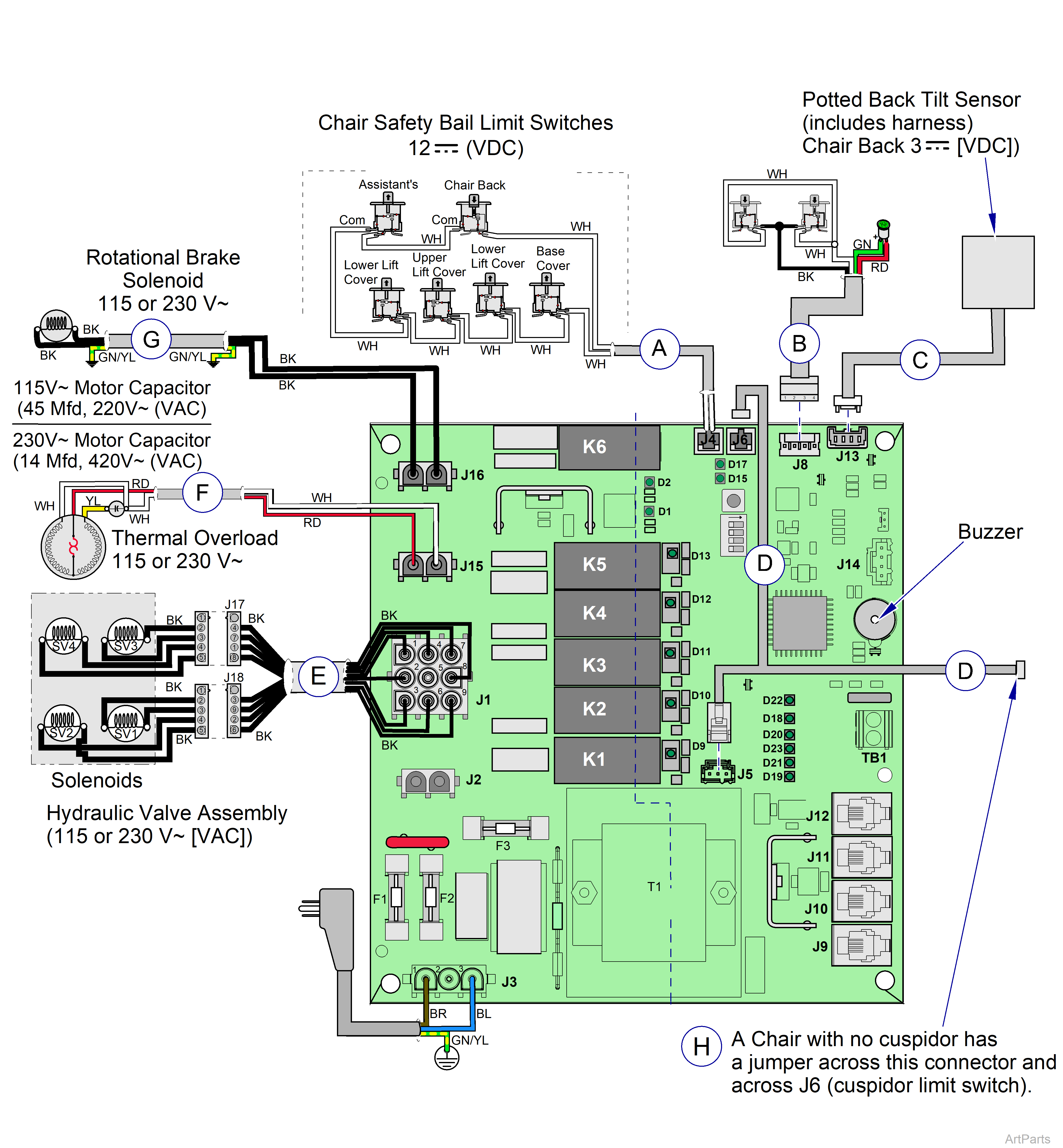 Elevance® Chair wiring diagram