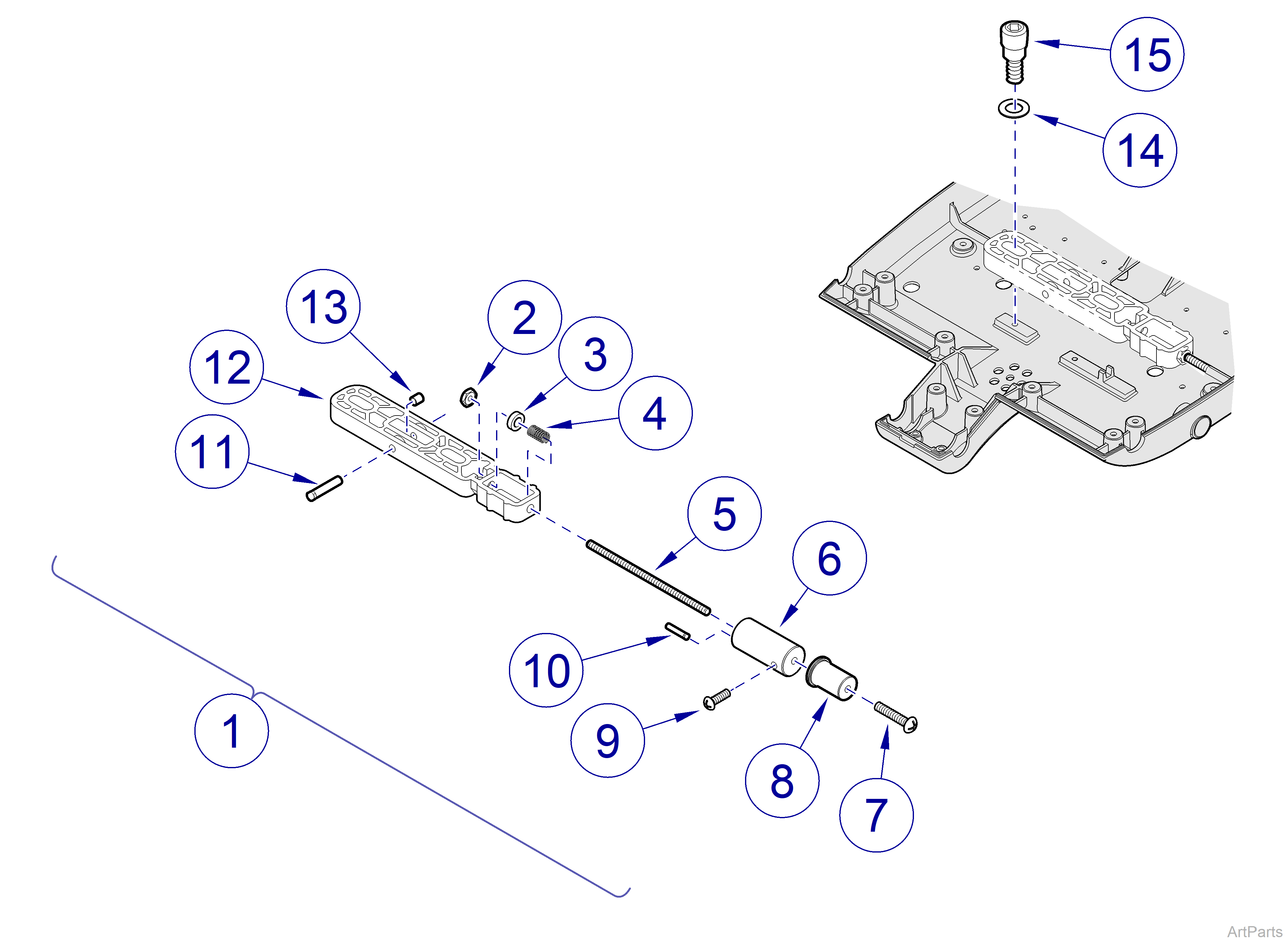 Procenter Delivery Unit Assembly (029-2448-01) Lid Release Assembly 