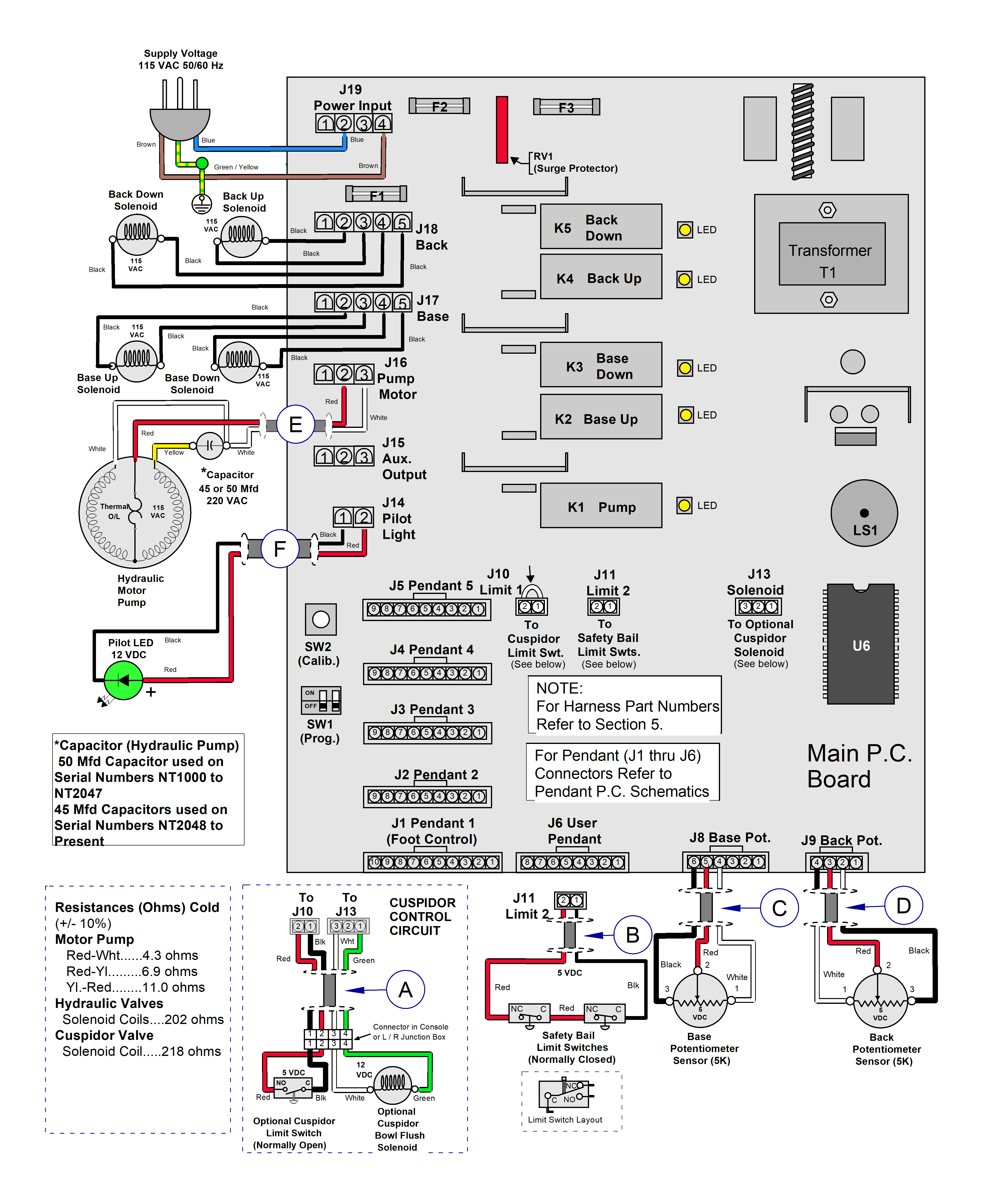 Midmark® Ultra-Series Dental Chair PCB and Related Circuitry