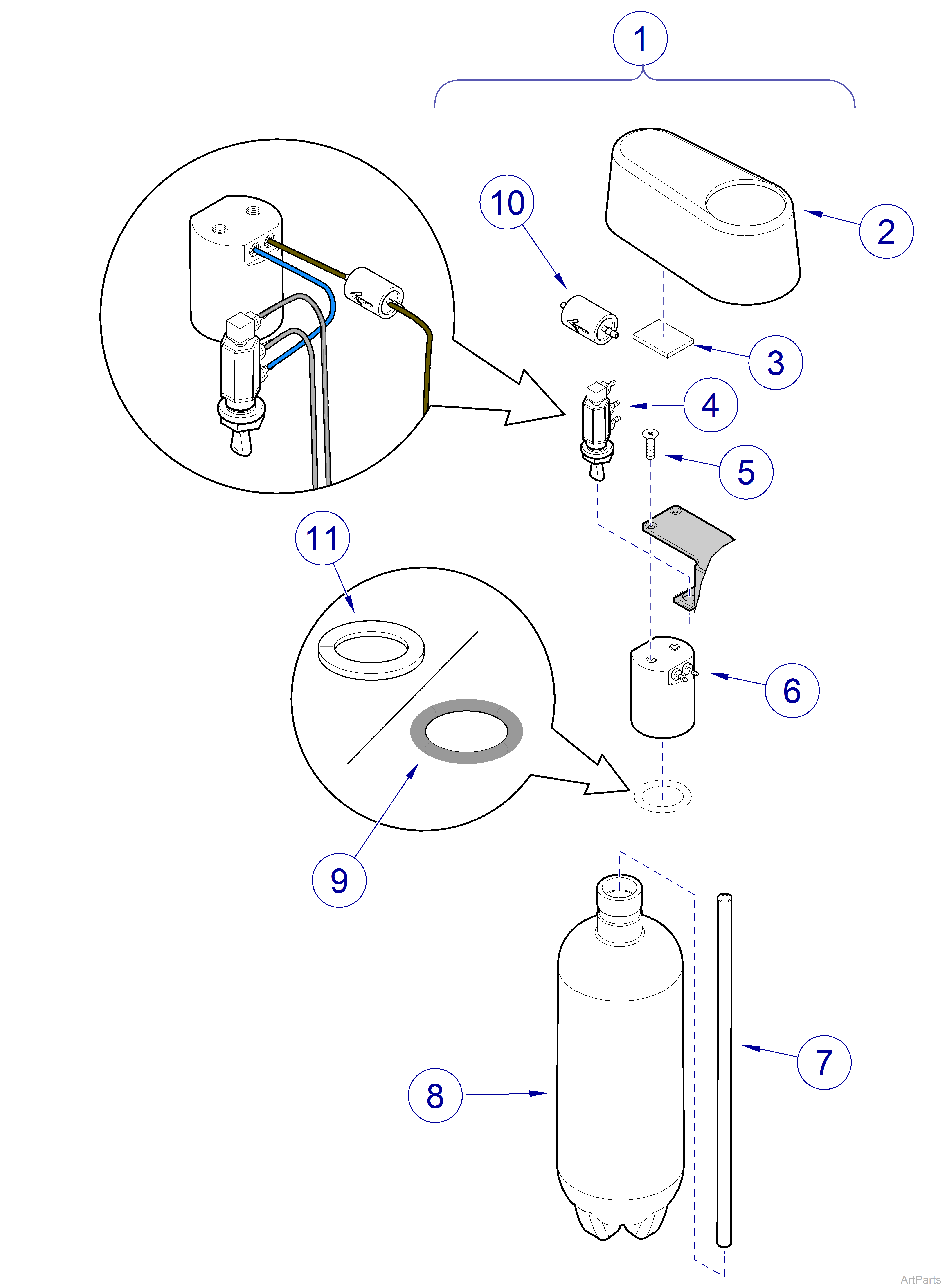 LR Unit Arms (Ultra Chairs) Water Bottle Assembly