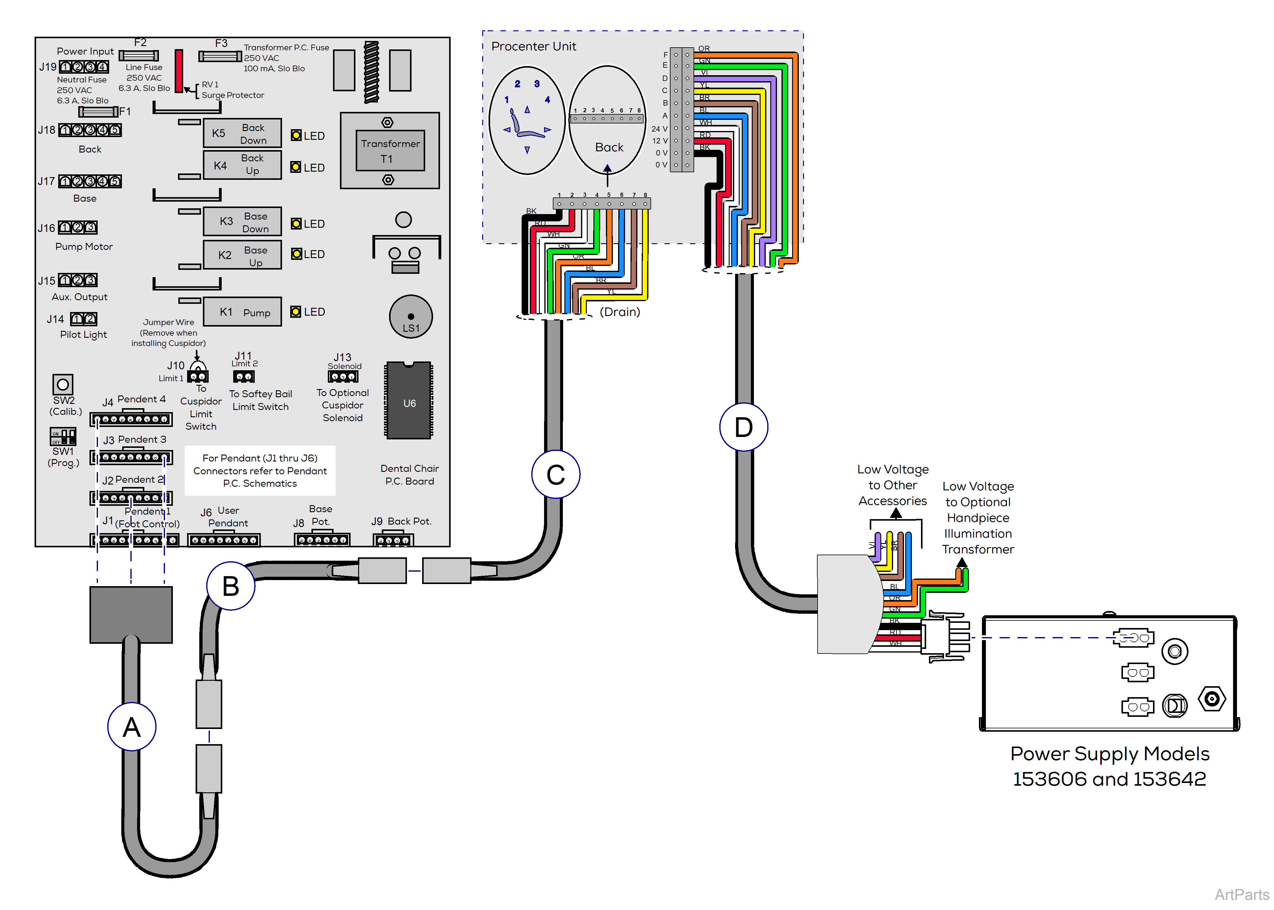 Procenter, Wall/Cabinet Mounted Wiring Diagram