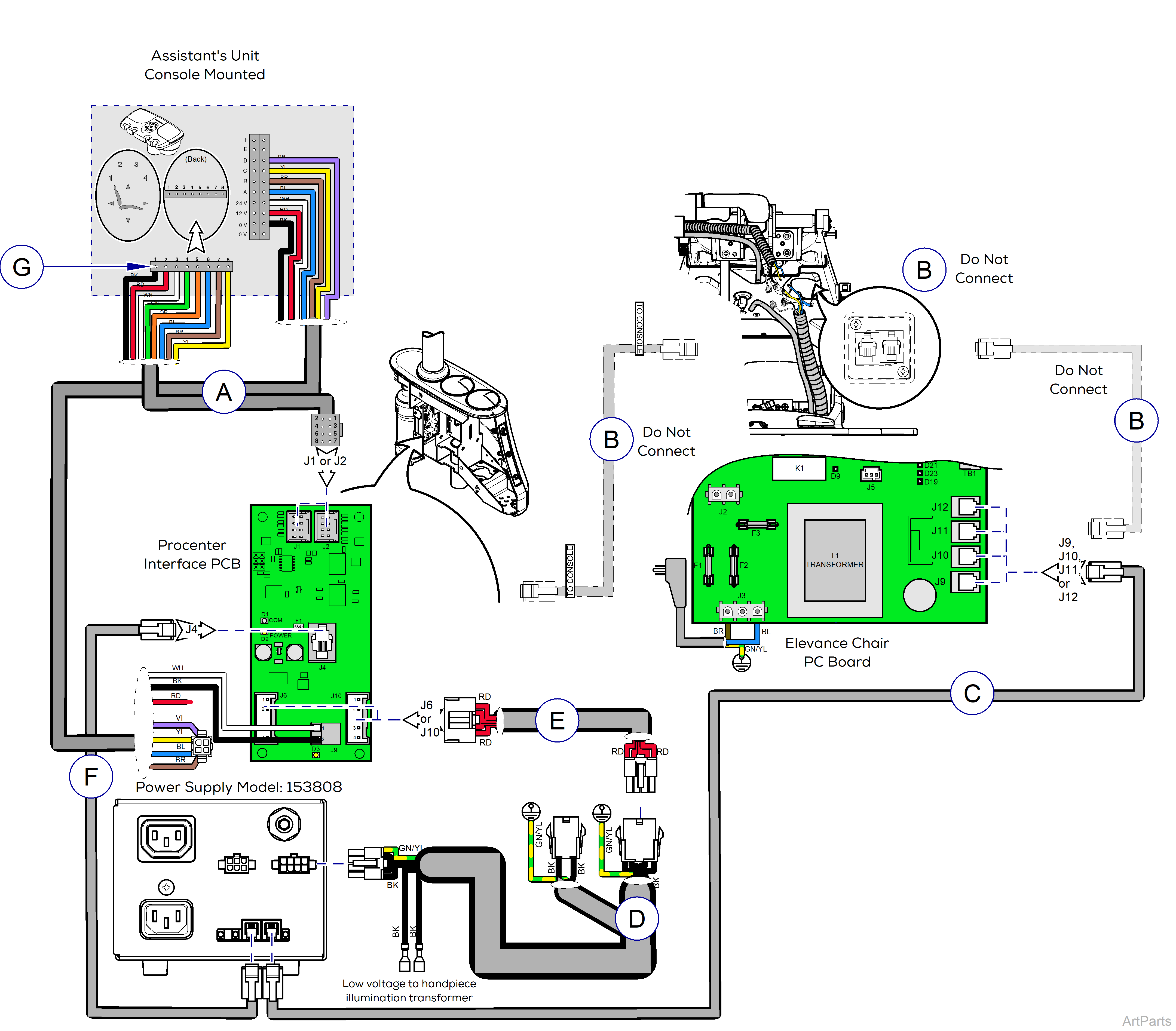 Procenter, Console/LR Mounted on Elevance® Chair Wiring Diagram