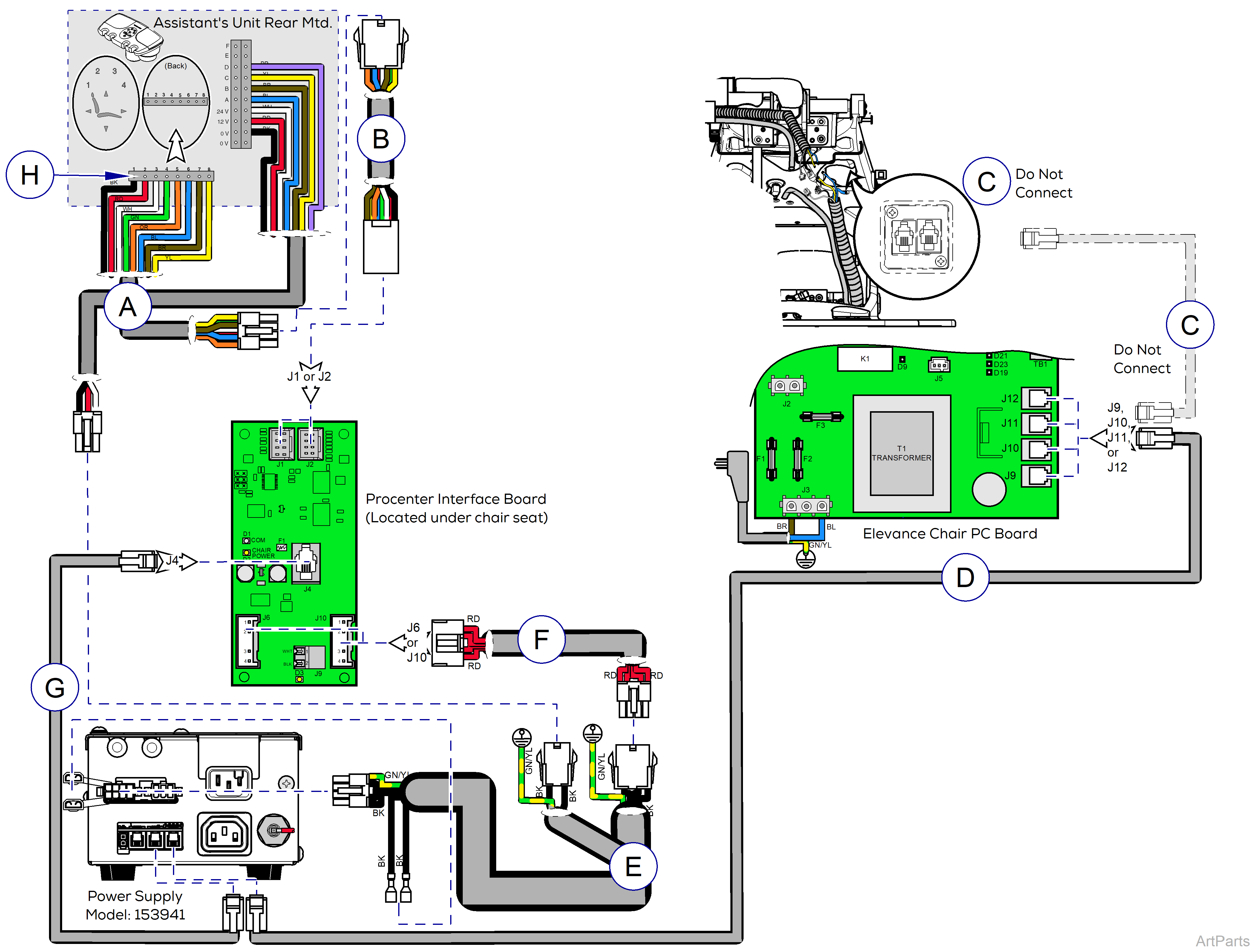 Procenter, Console/LR Mounted on Elevance® Chair Wiring Diagram