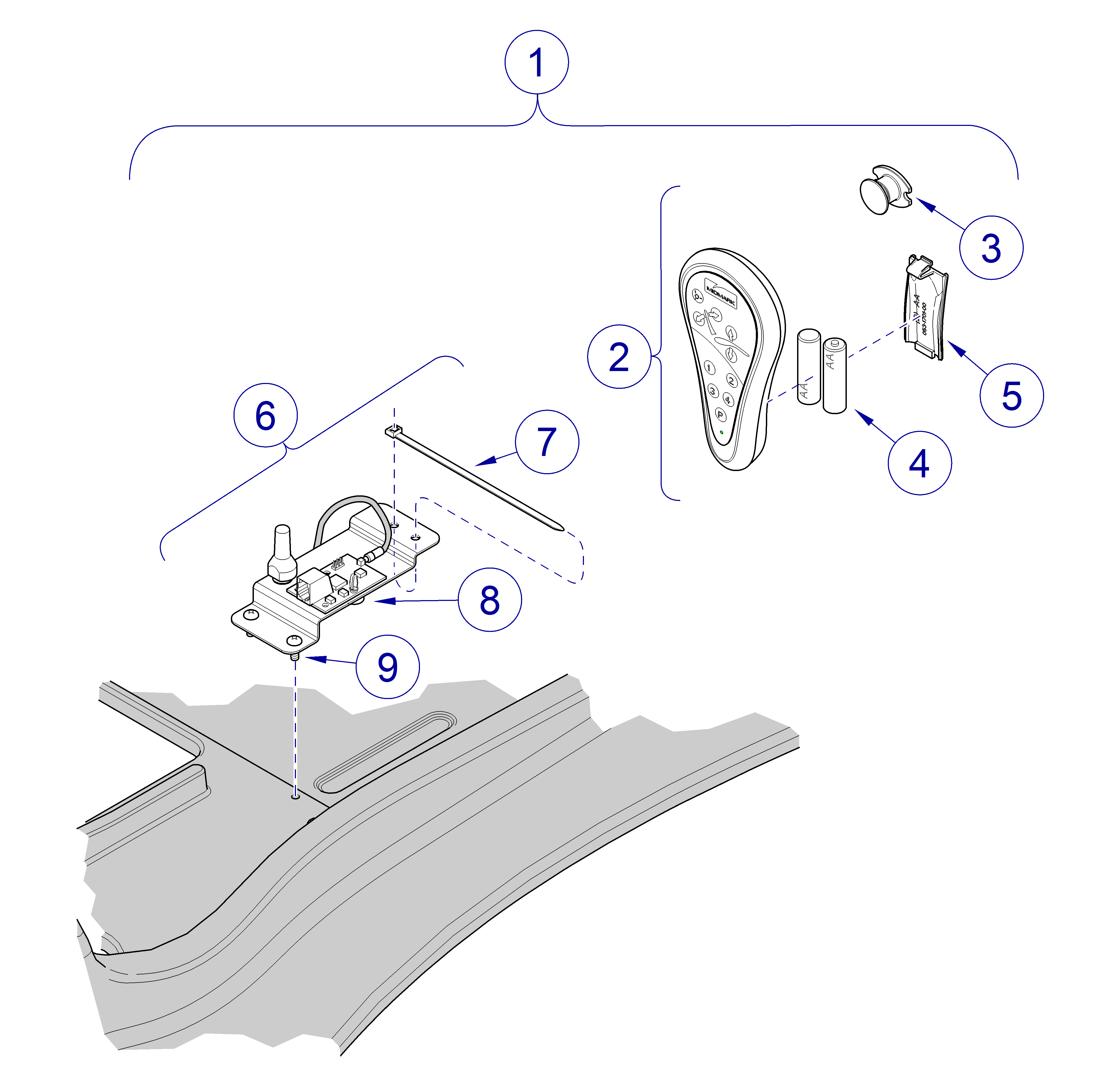 Elevance® Dental Chair Wireless Remote and Base Antenna