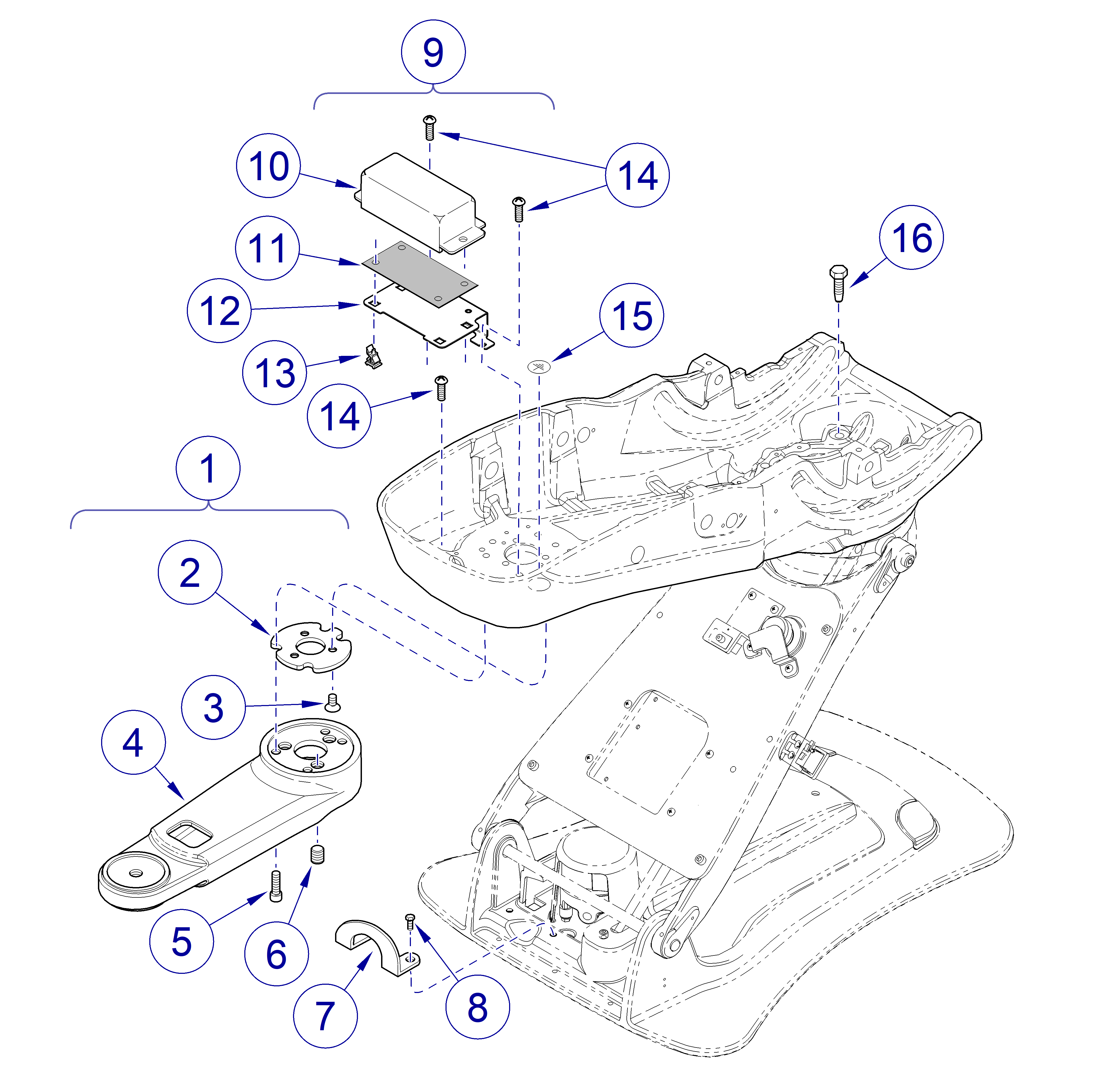 Elevance® Dental Chair LR Mounting Components