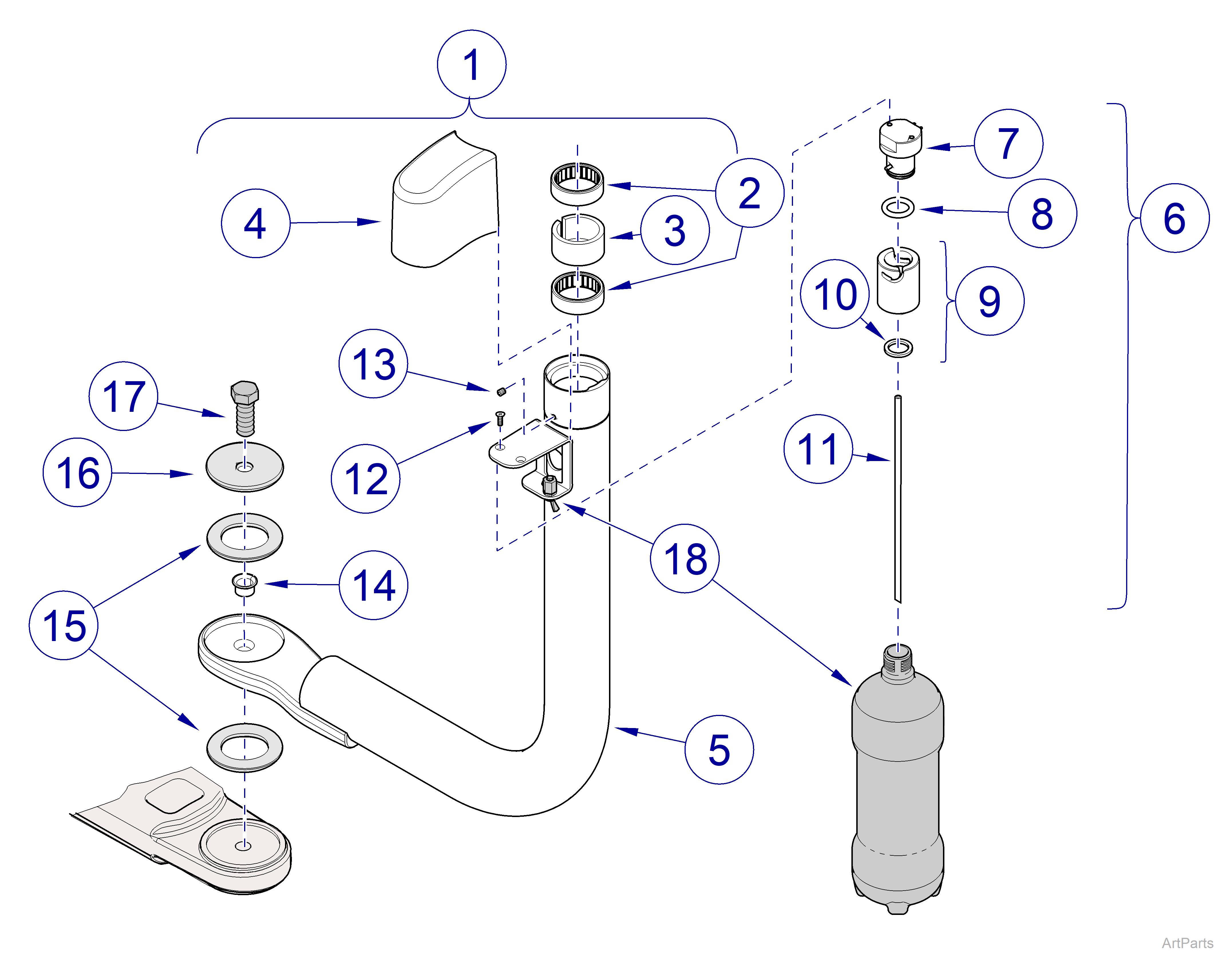 Elevance Chair LR Unit Arm Assembly