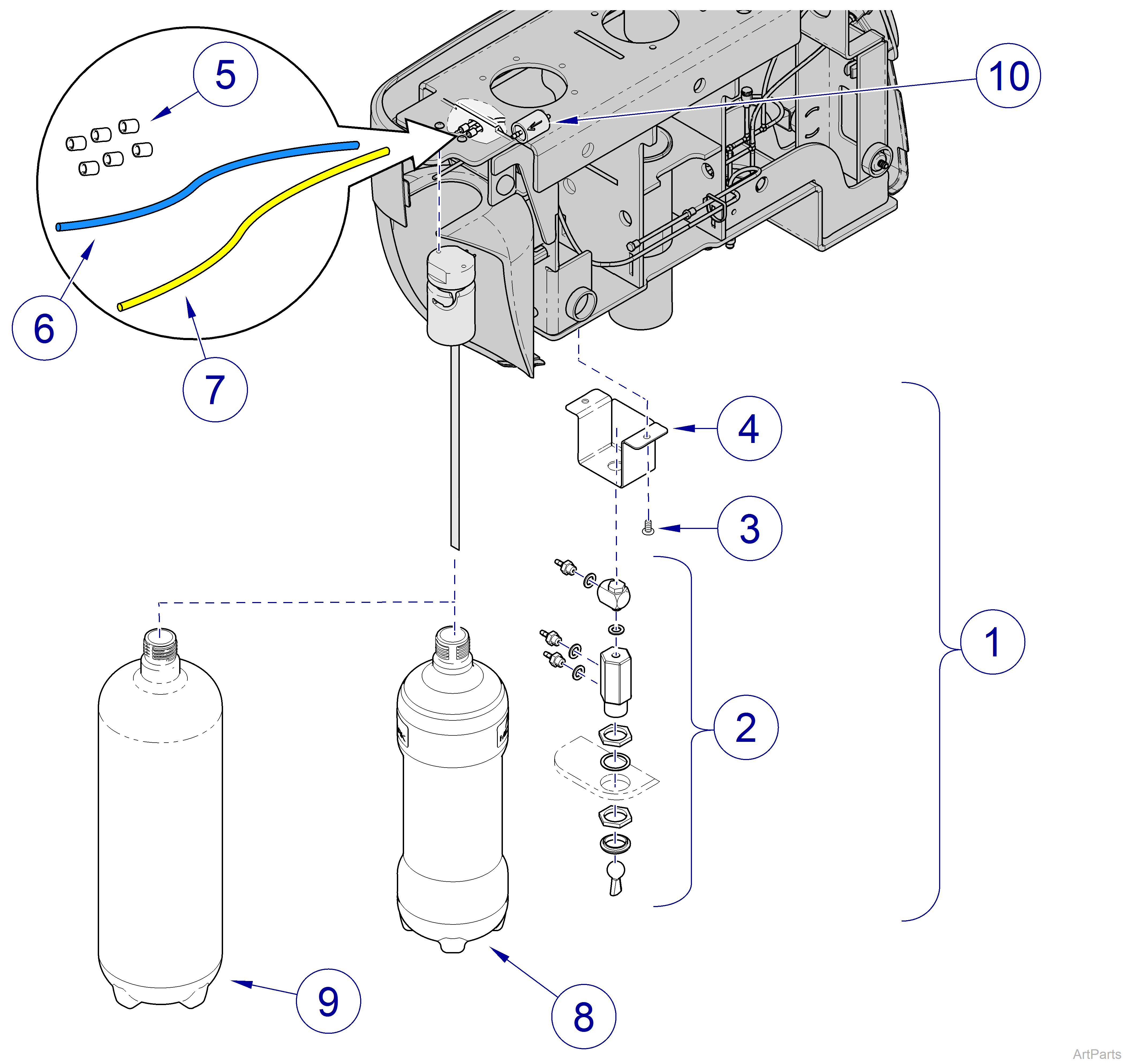 Elevance® Console City Water Selector Toggle and Water Bottle