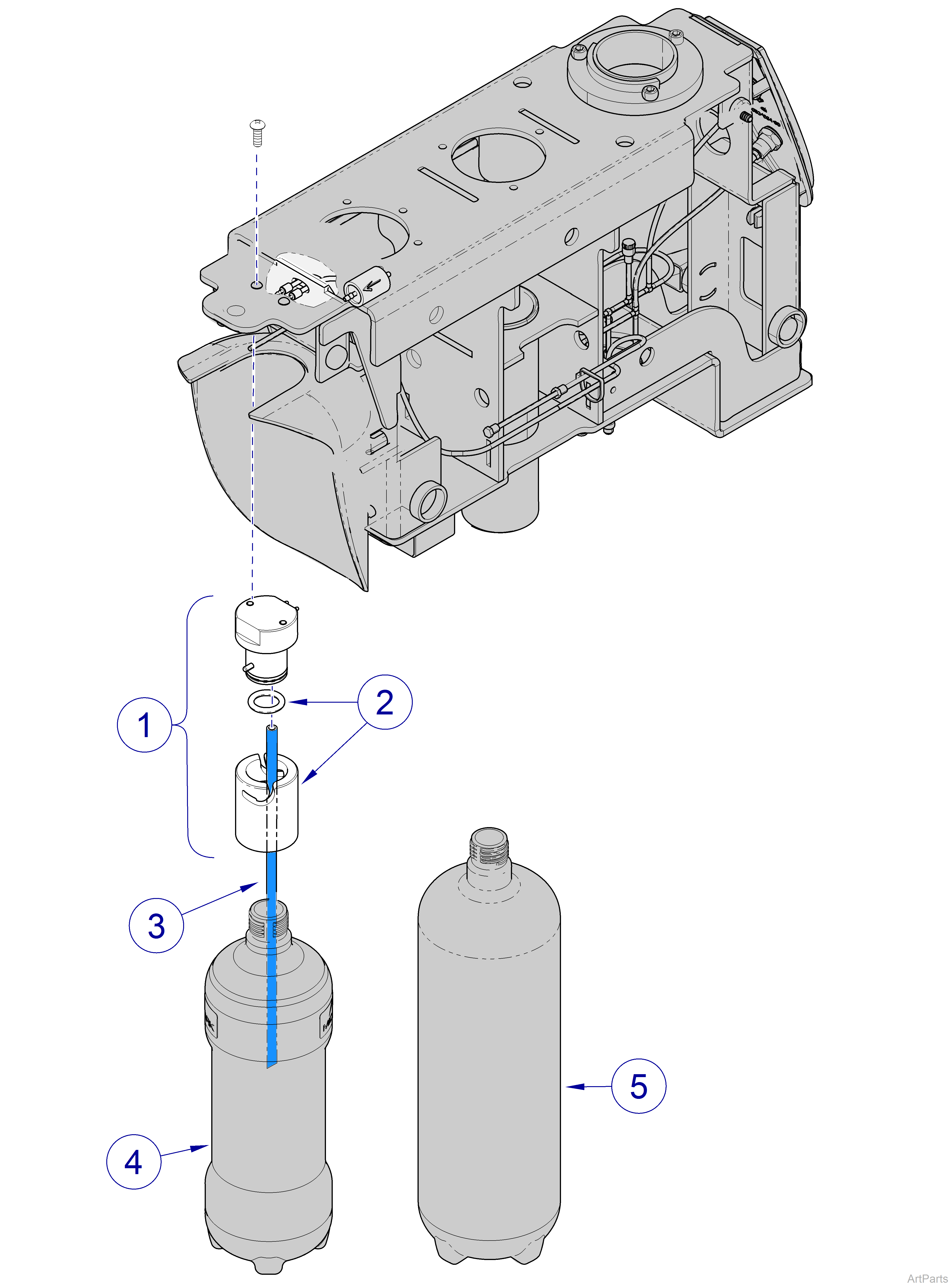 Elevance® Console Water Bottle Quick Disconnect Cap Assembly