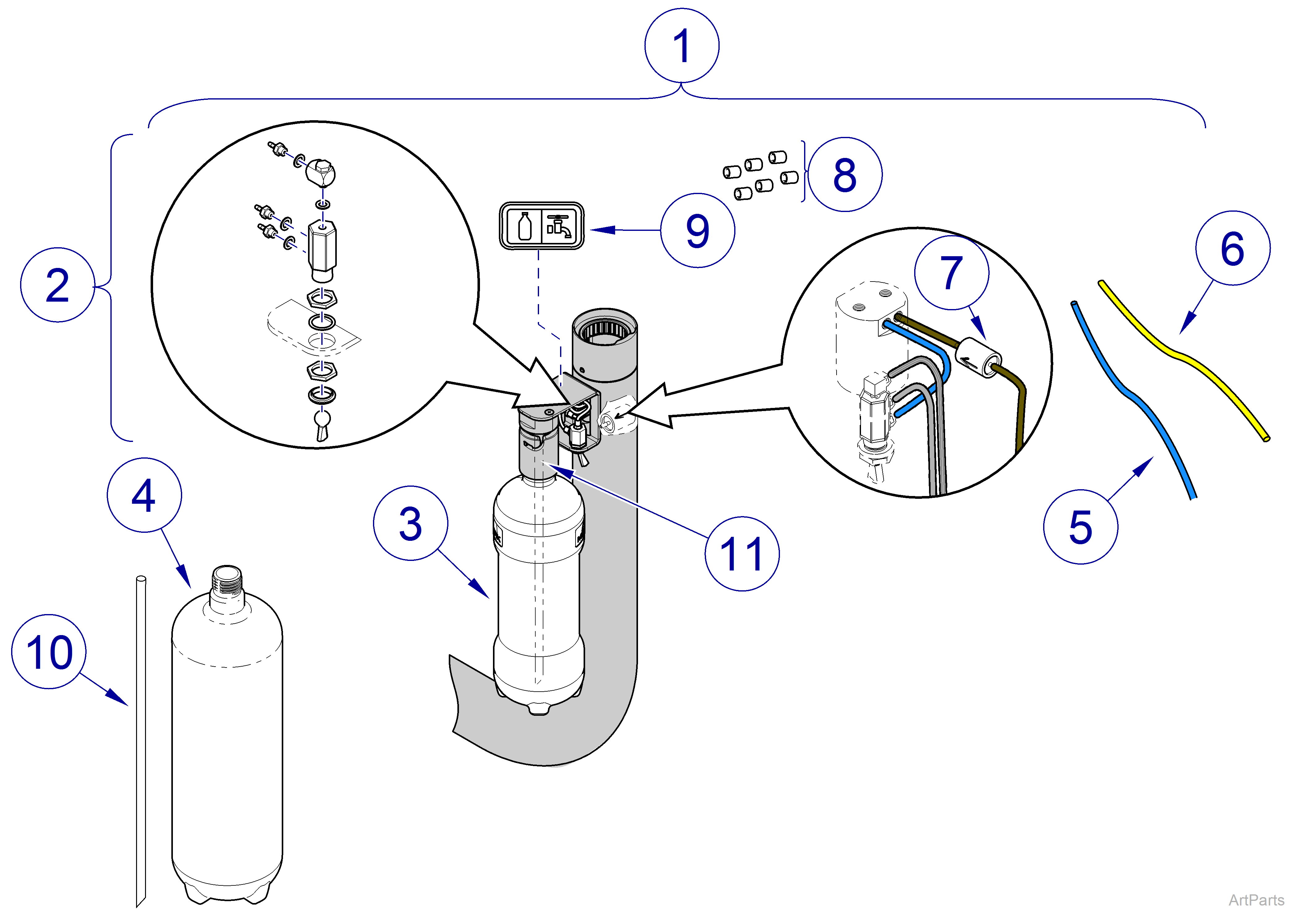 Elevance Chair City Water Selector Switch and Water