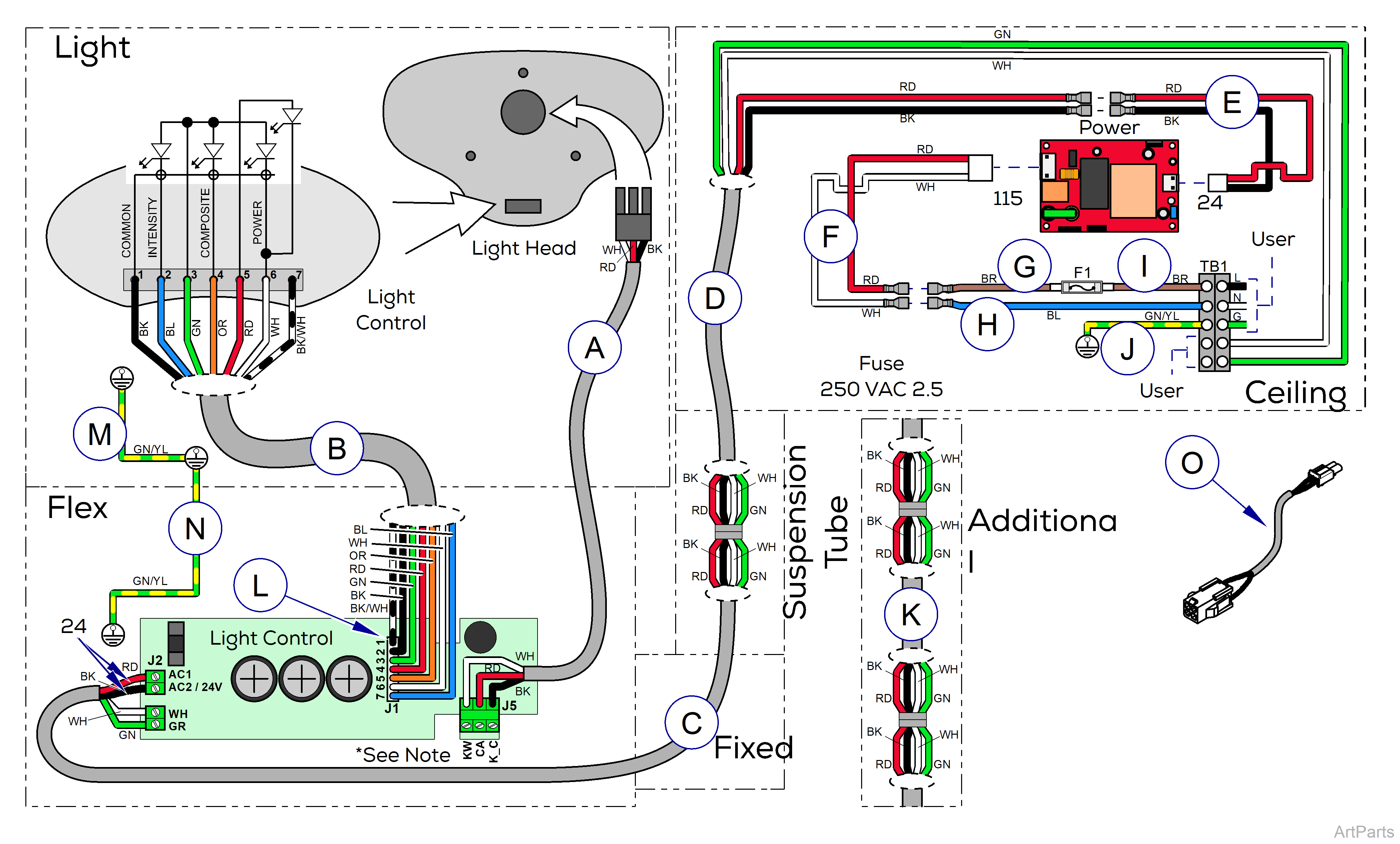 Midmark® Dental LED Light Wiring Diagram