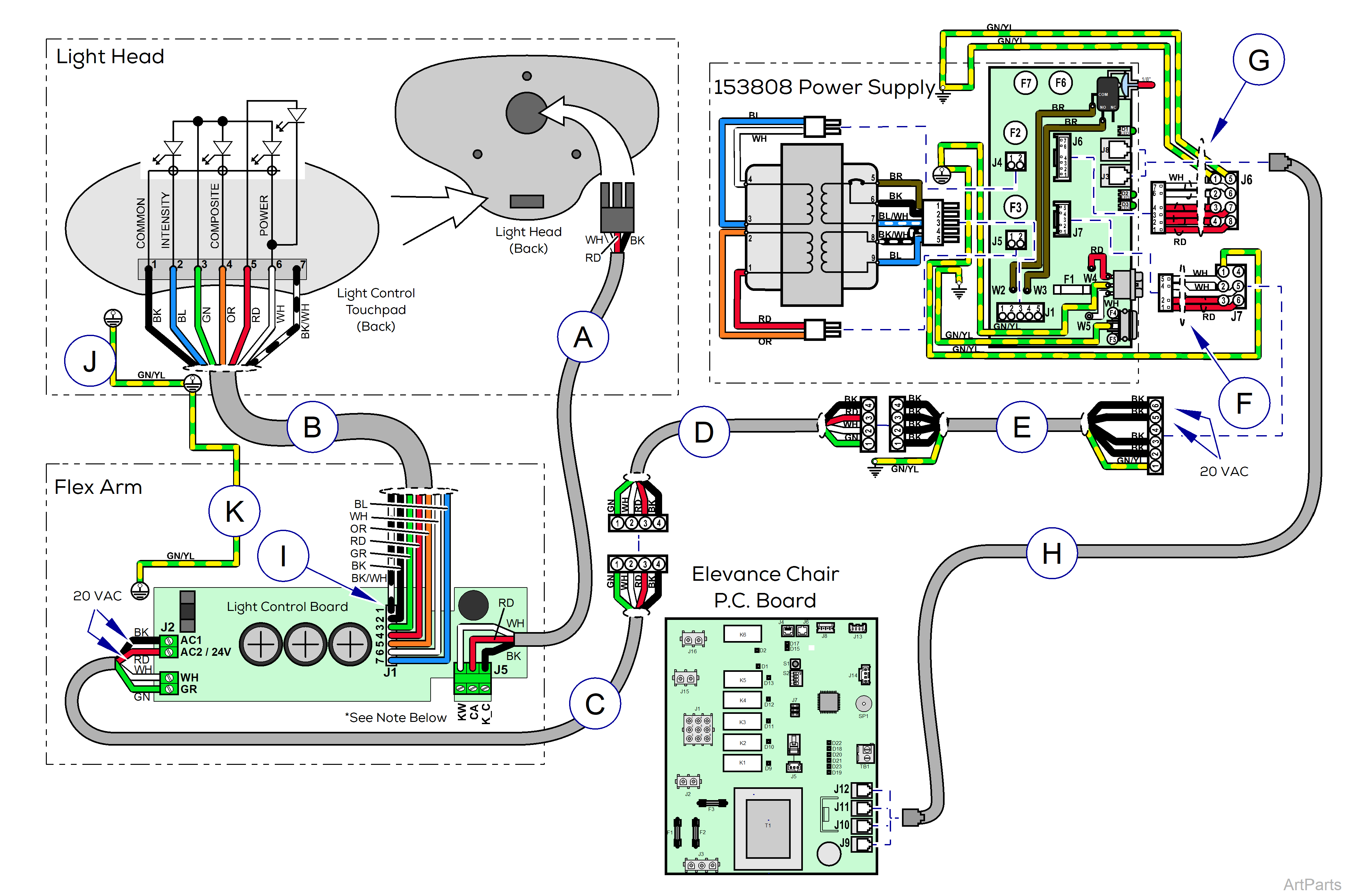 Midmark® Dental LED Light Wiring Diagram