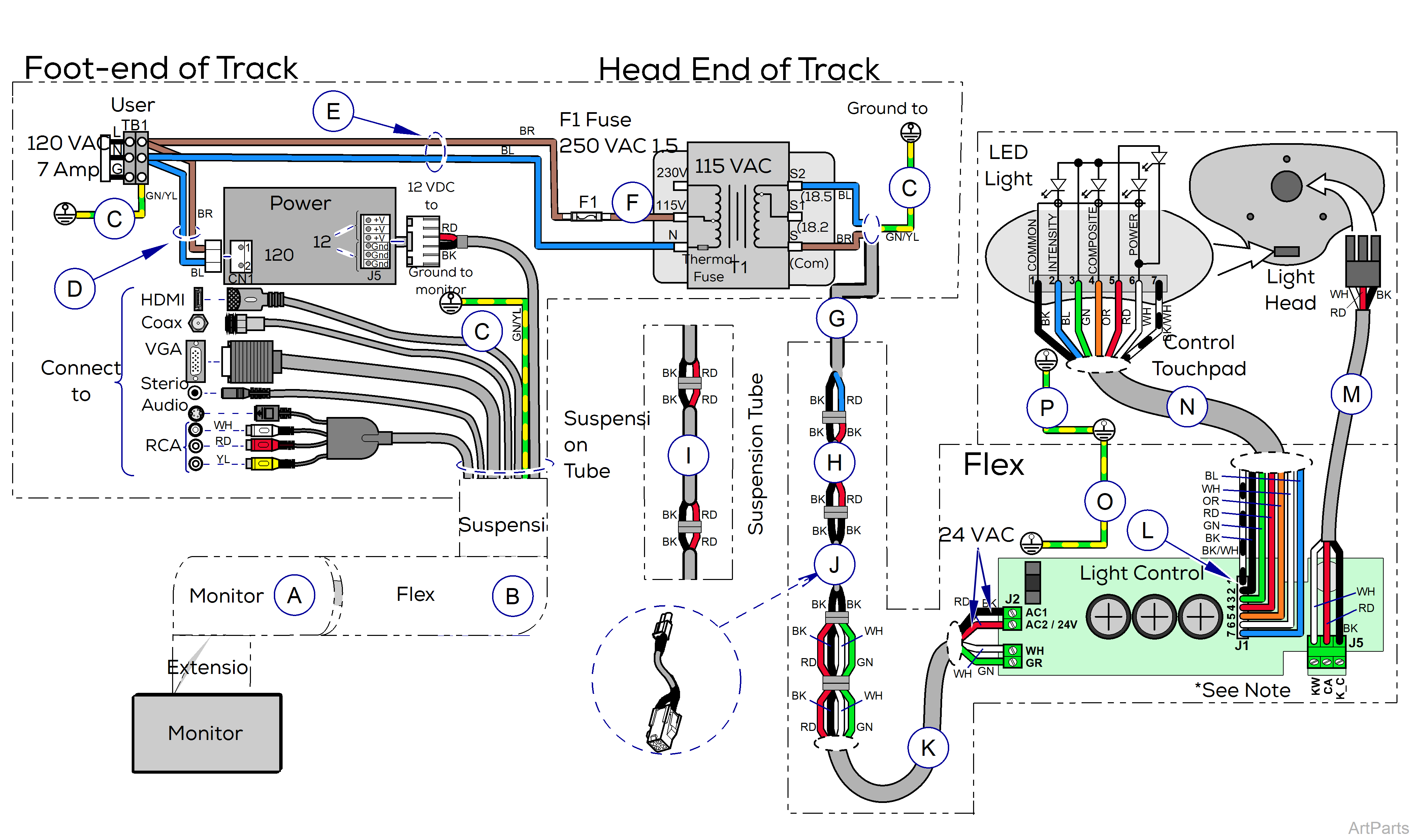 Midmark® Dental LED Light Wiring Diagram