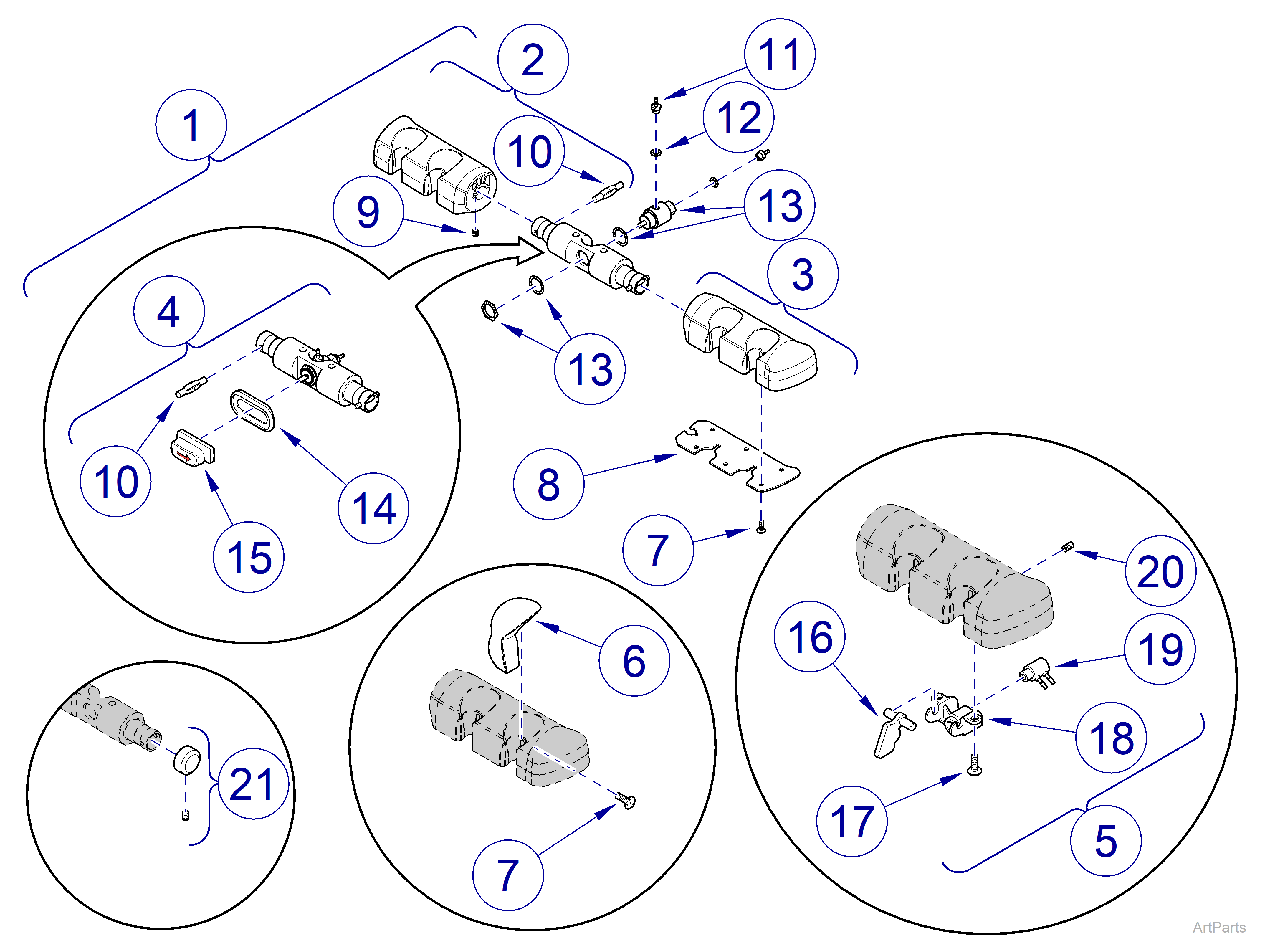 Procenter Delivery Unit Assembly (029-2448-01) Instrument Holder (4-Position)