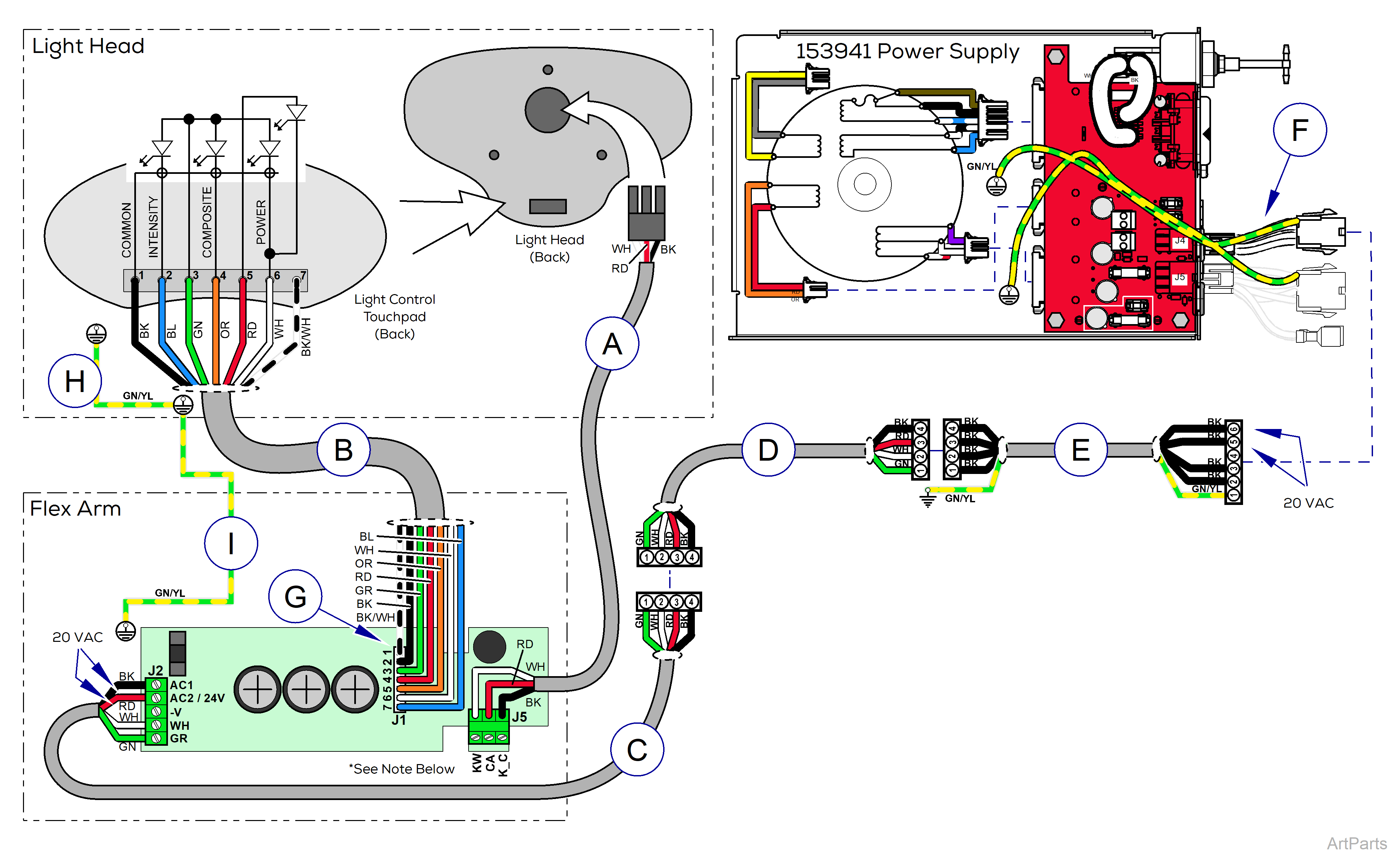 Midmark® Dental LED Light Wiring Diagram