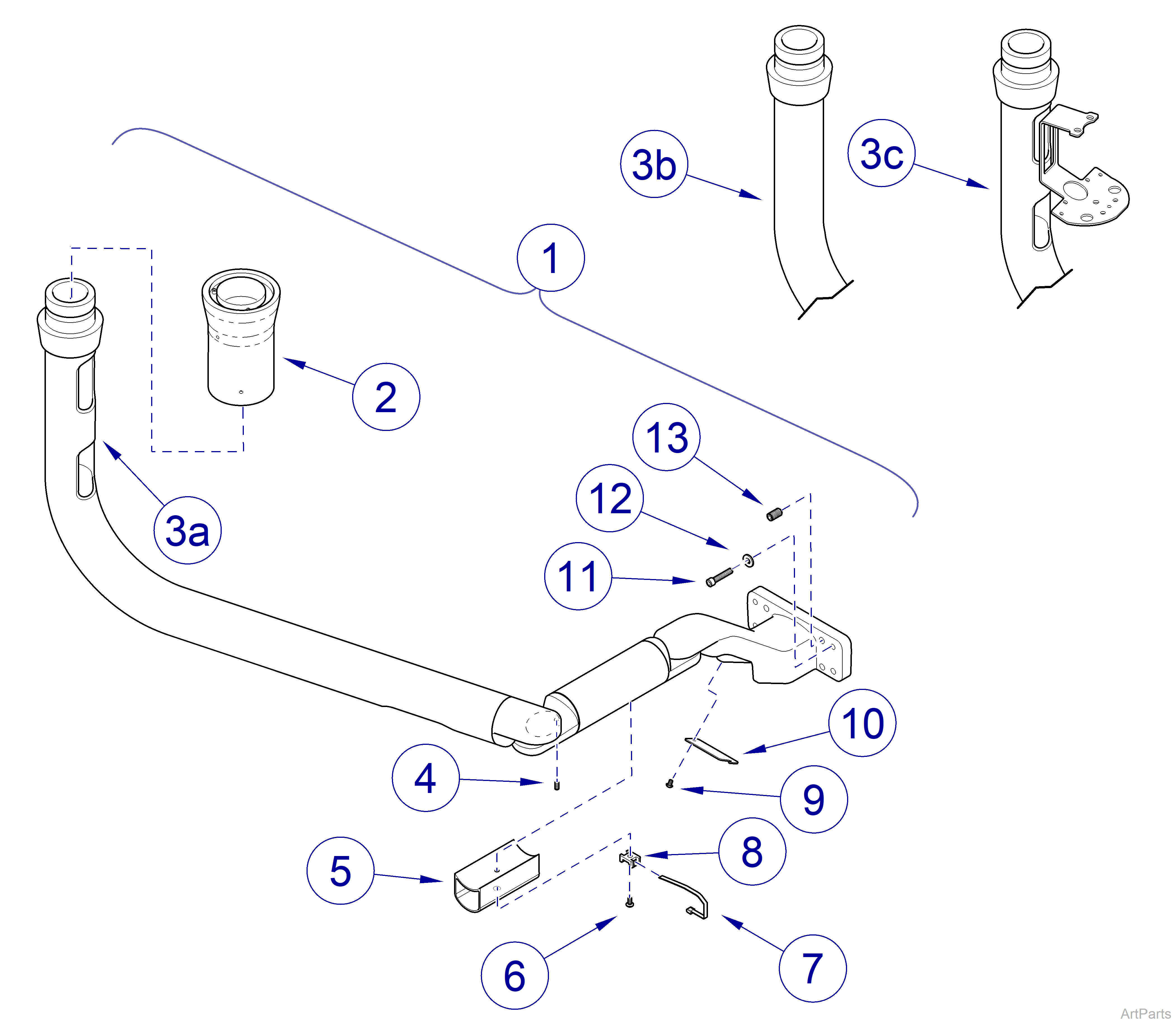 Elevance® Cuspidor Chair Mounting Arm