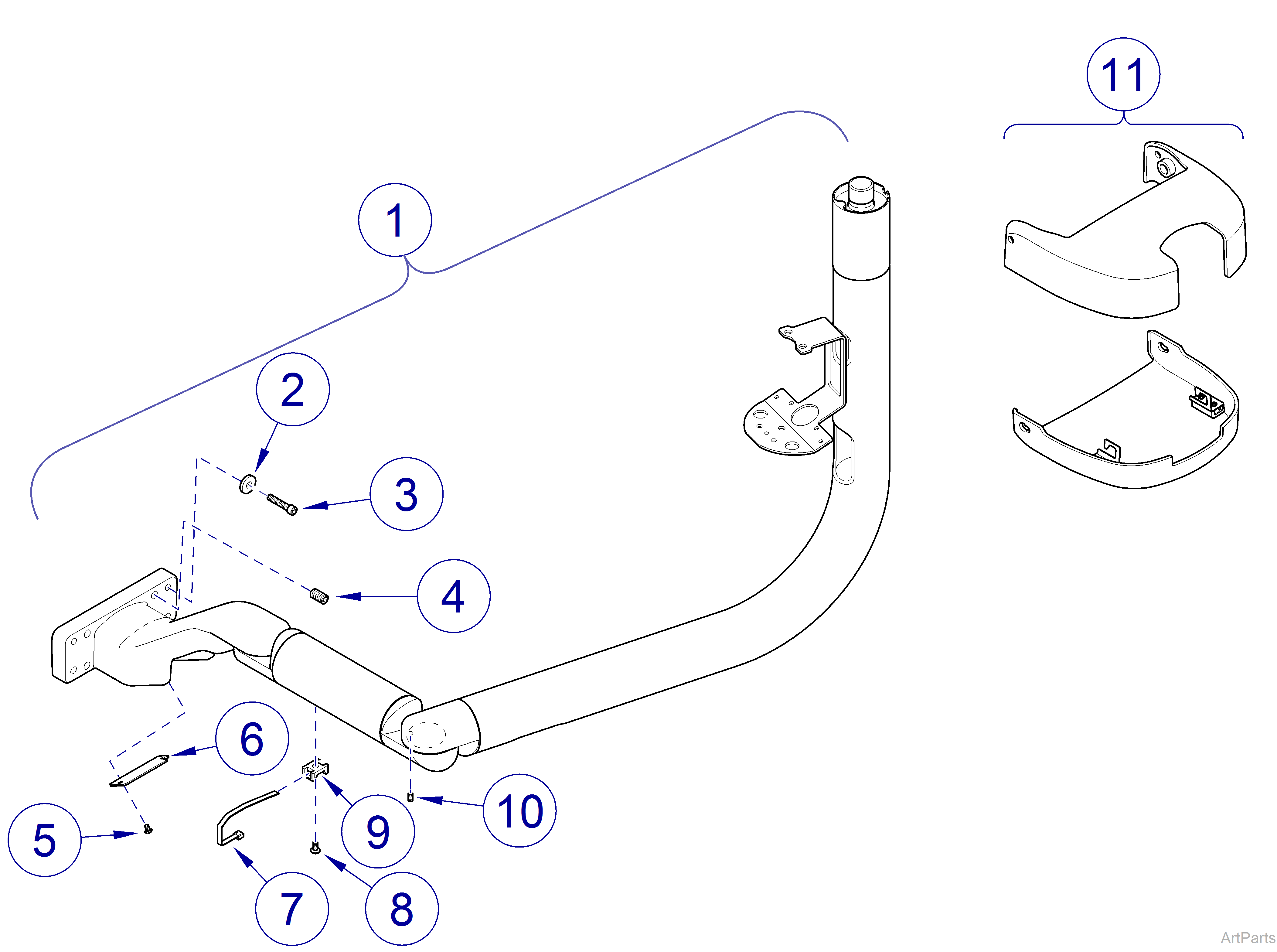 Rear Mtd. European Assistant’s Unit Arm