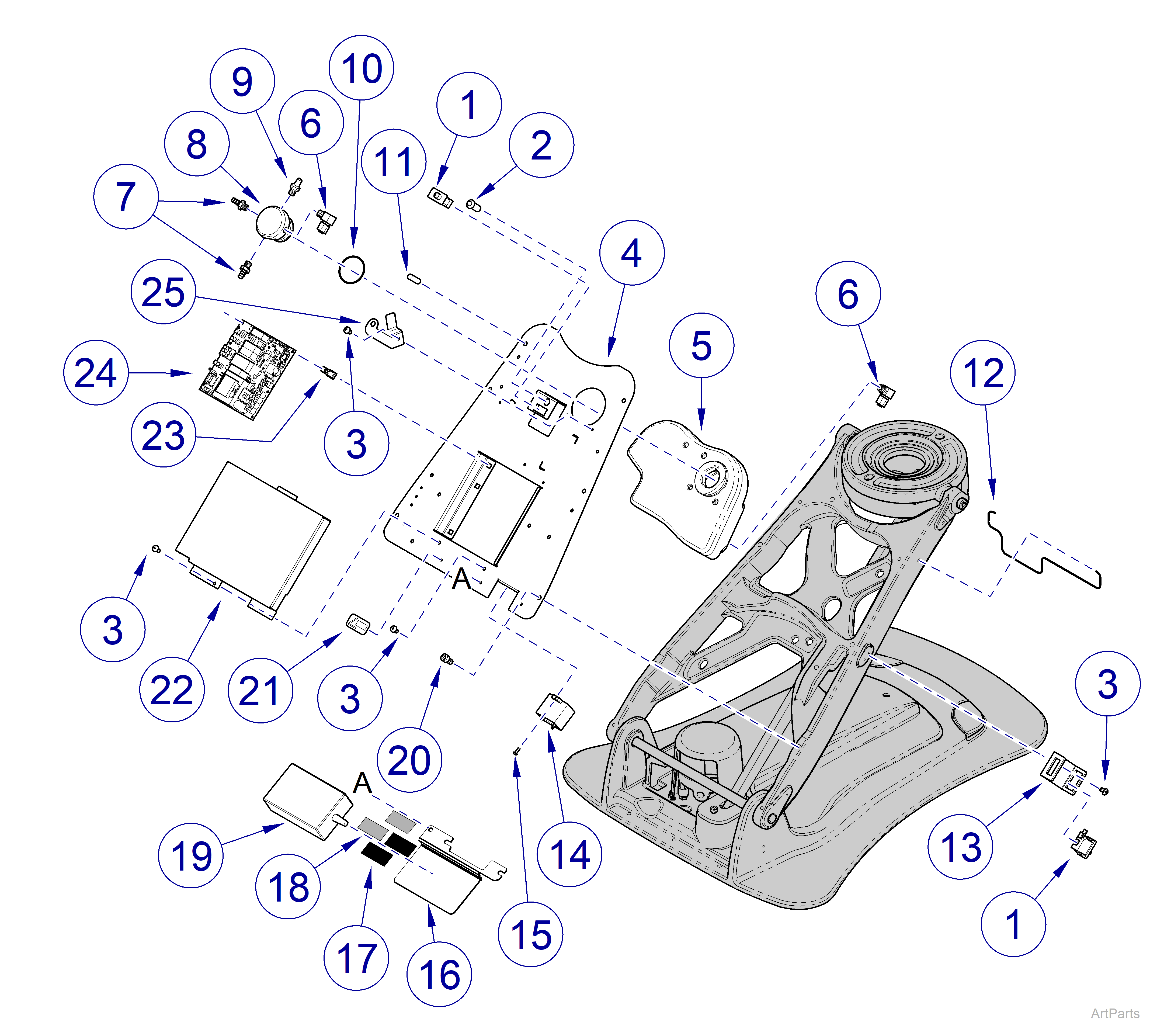 Elevance® Dental Chair Lift Mounted Components