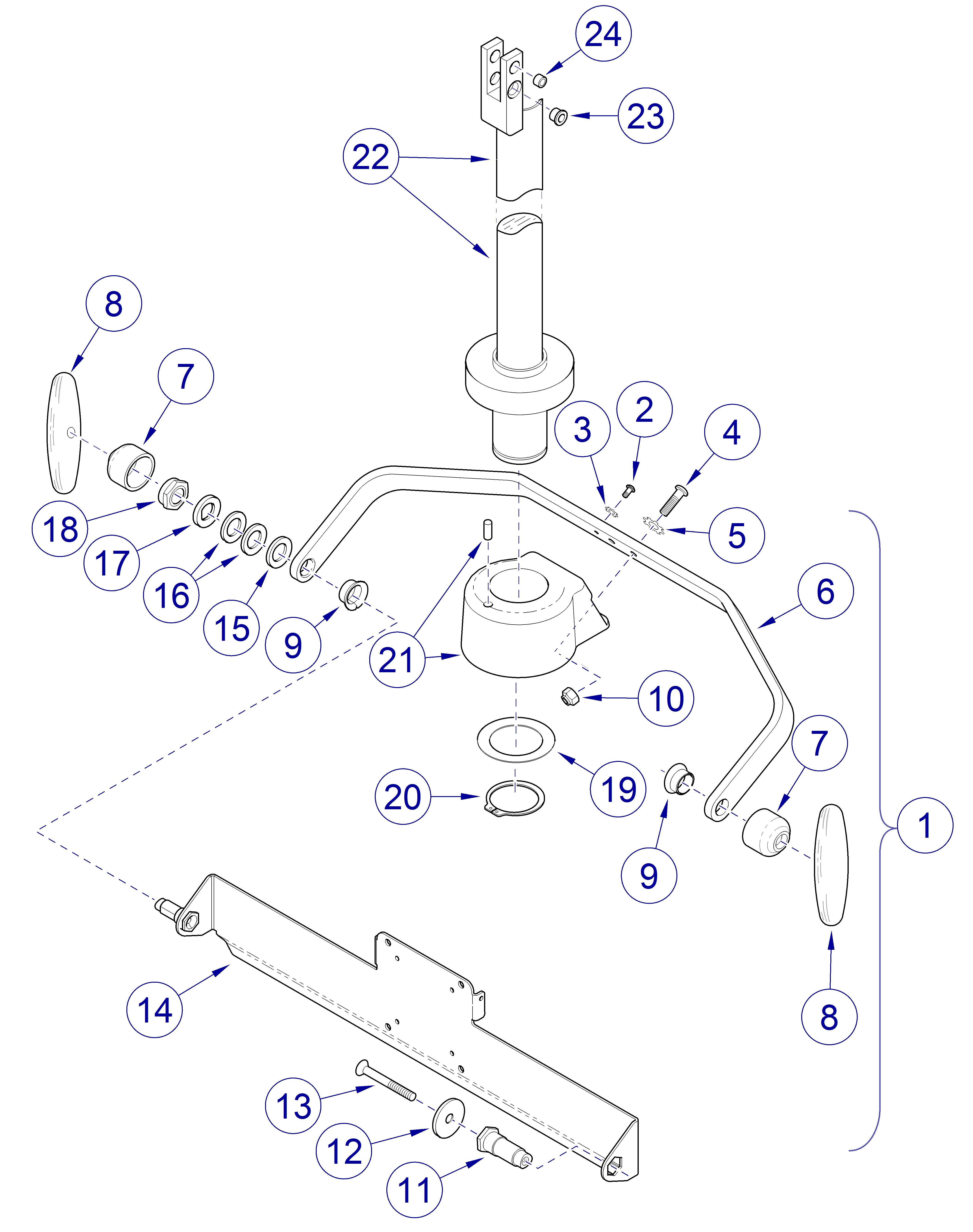 Flex Arm / Monitor Mount (029-4739-0x) Monitor Mount for 24” Monitor