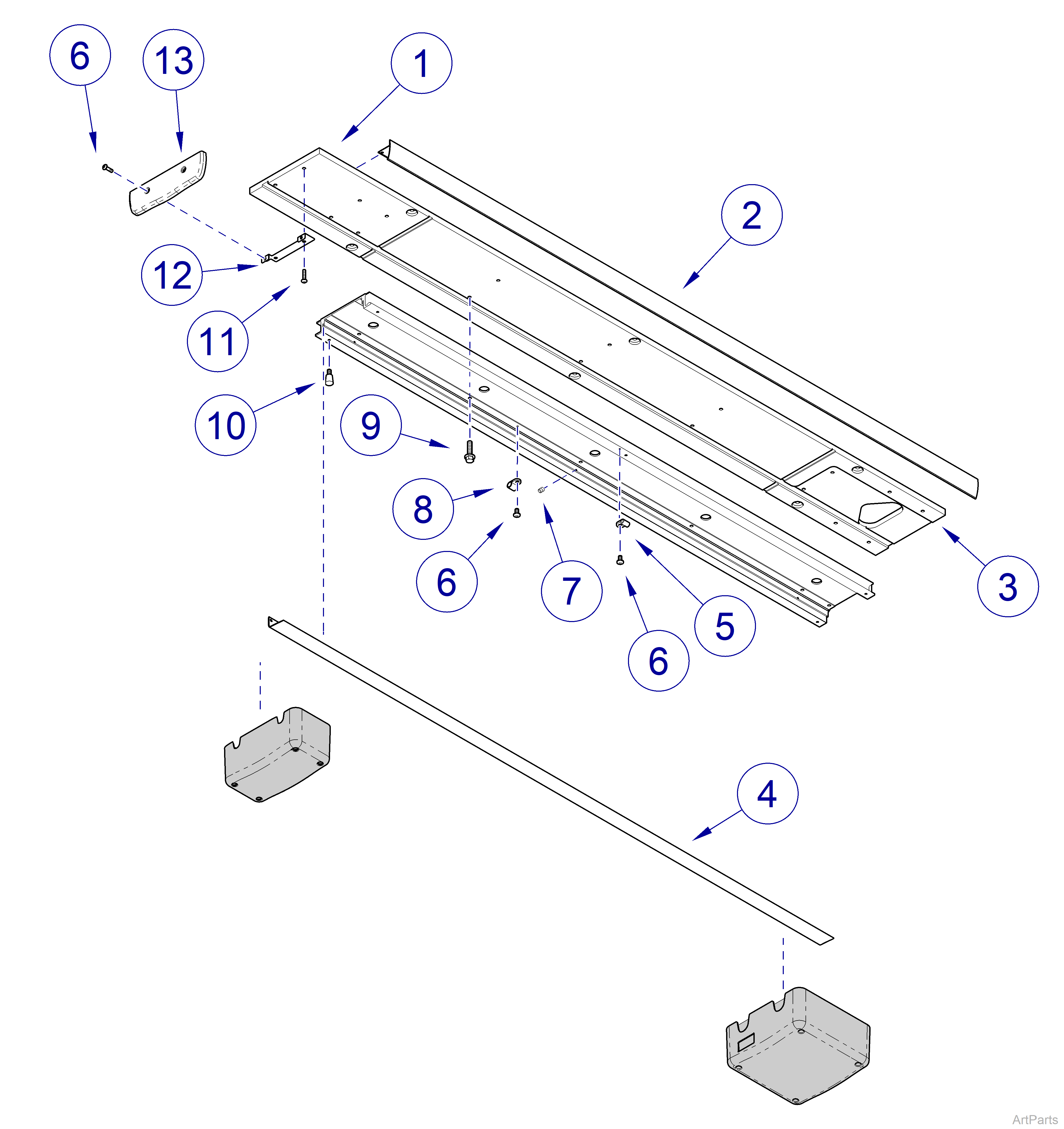 Track Mounted Lights w/ Monitor, Track Assembly