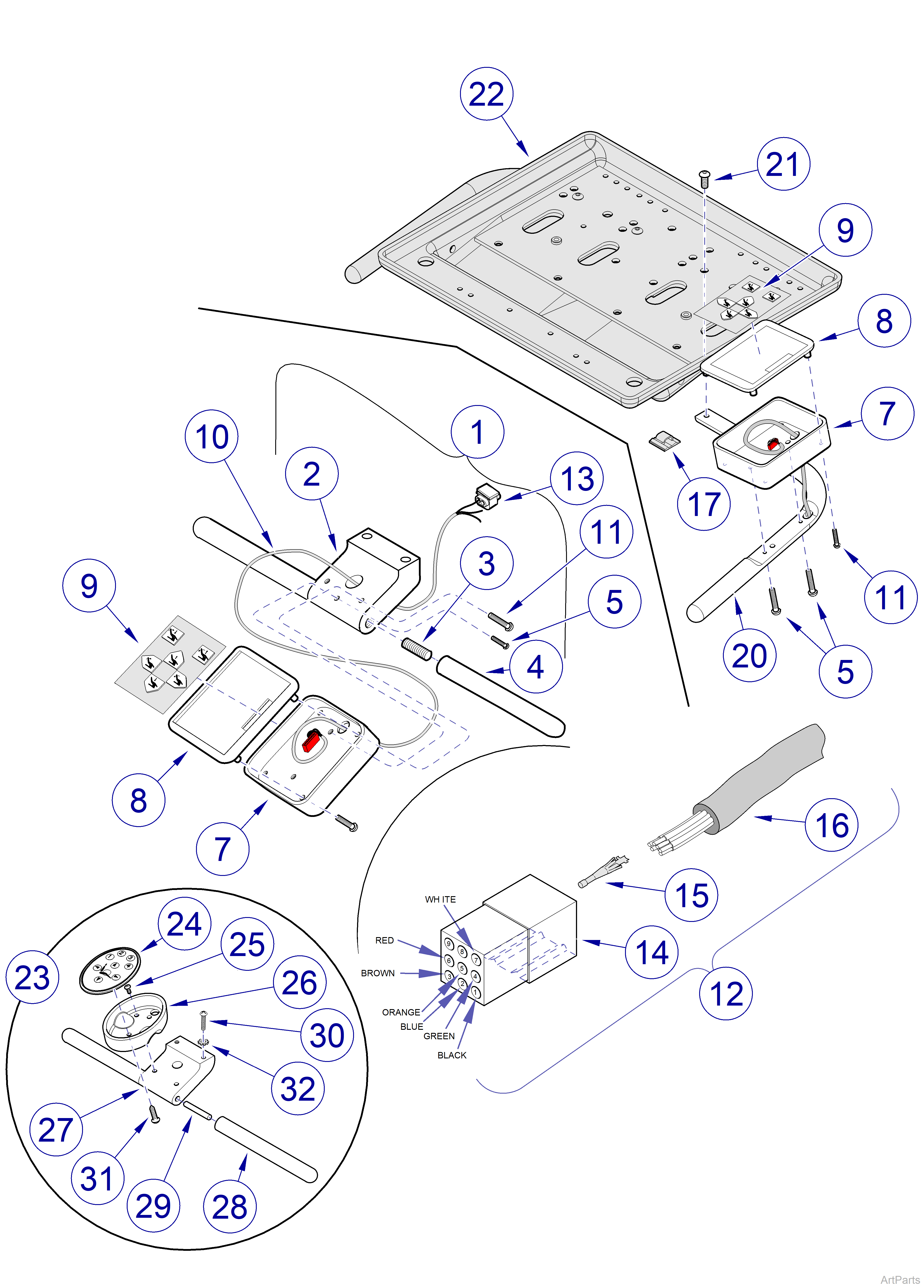 Asepsis 21 Delivery Unit Unit Mounted Chair Control on Knight and Ultra Chairs Only