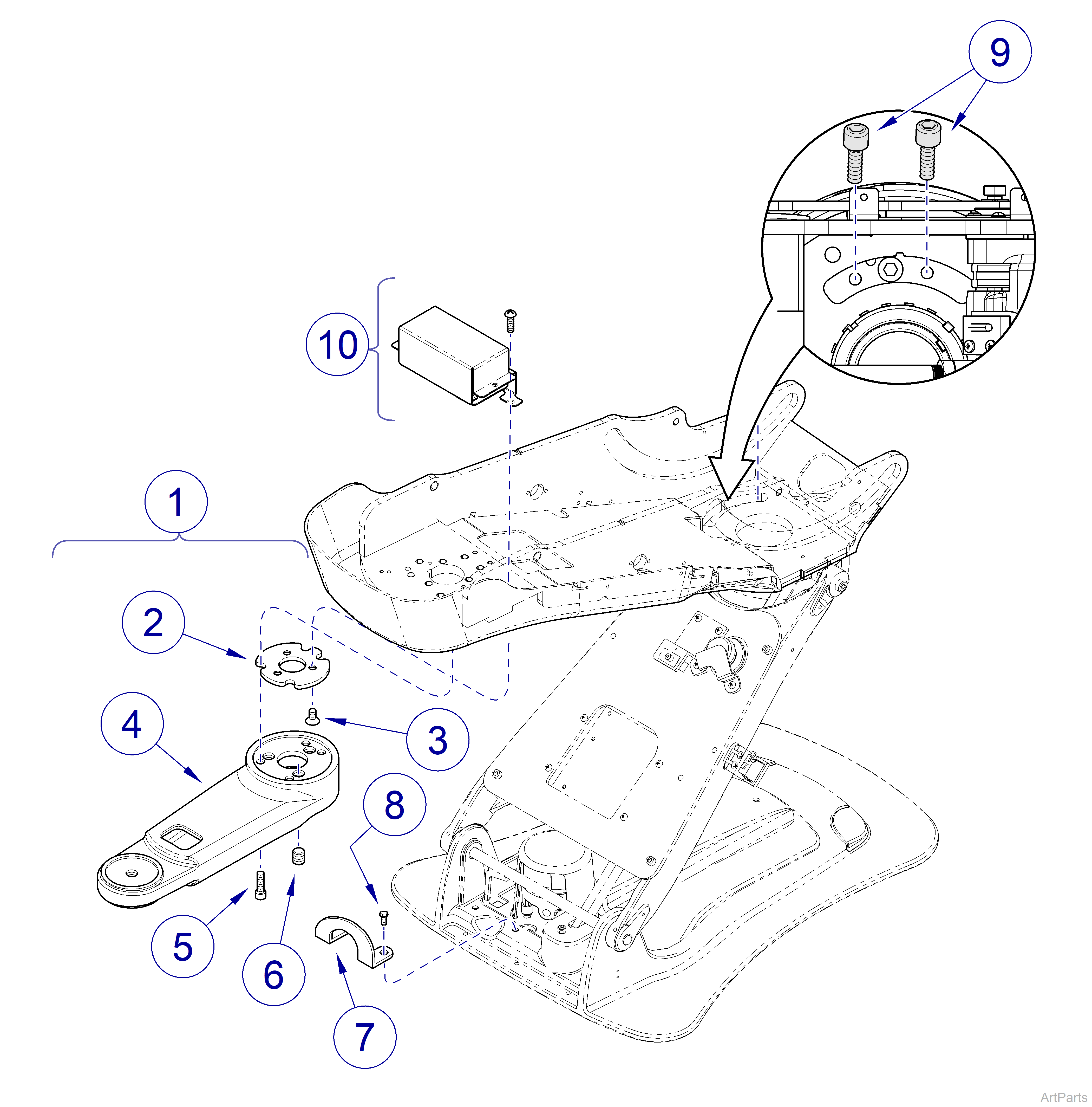 Elevance® Dental Chair LR Mounting Components