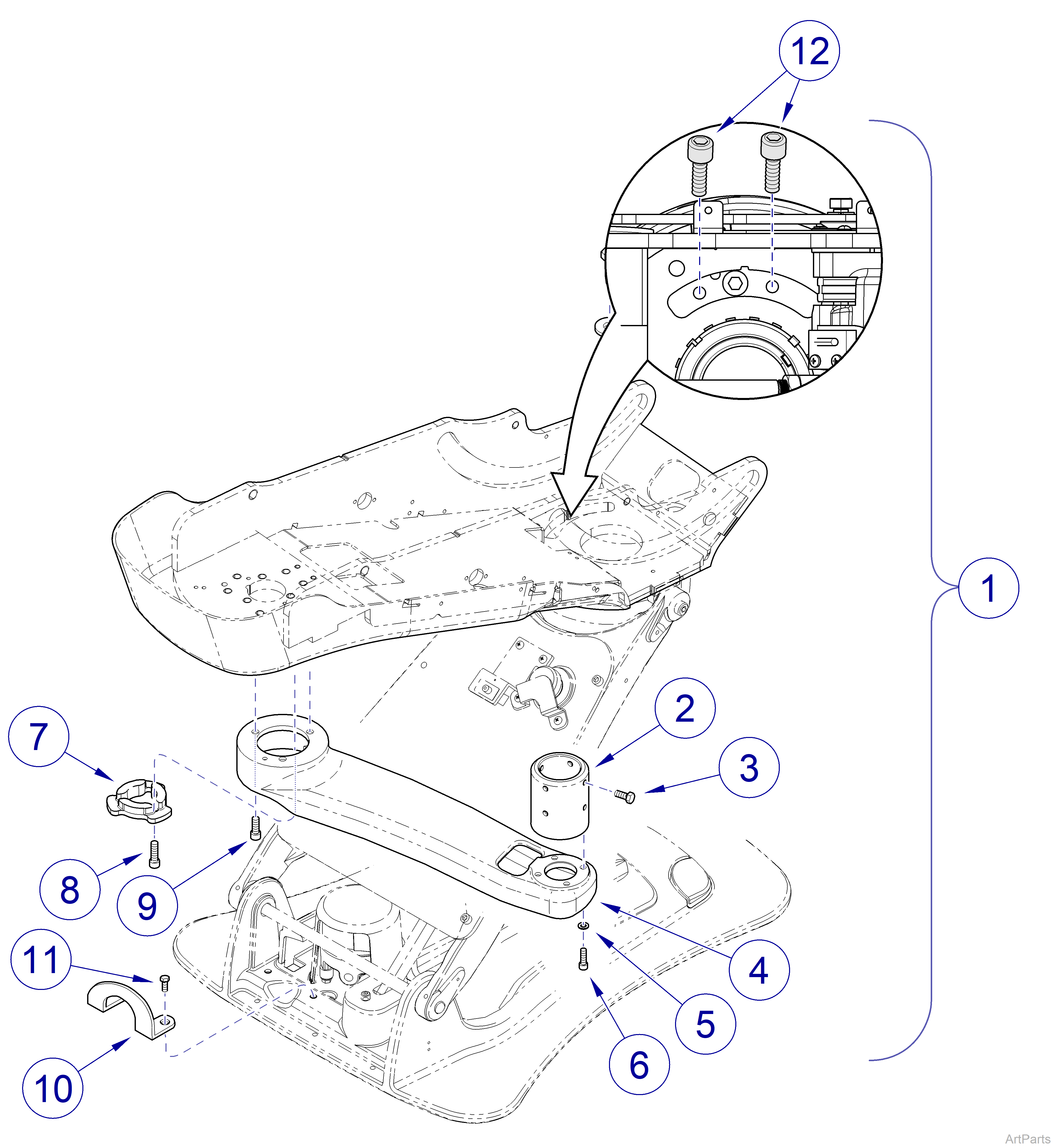 Elevance® Dental Chair Console Mounting Components