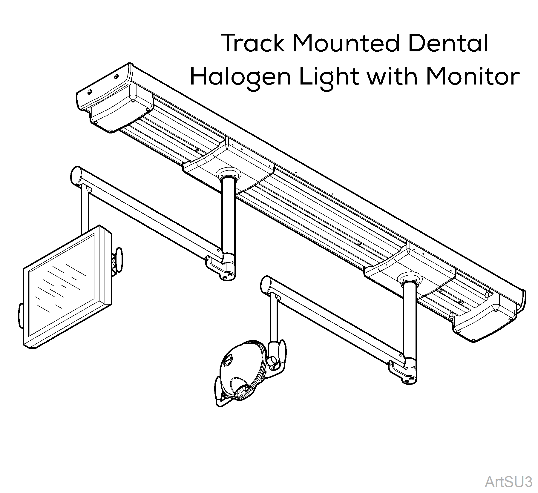 Track Mounted Halogen Light with Monitor