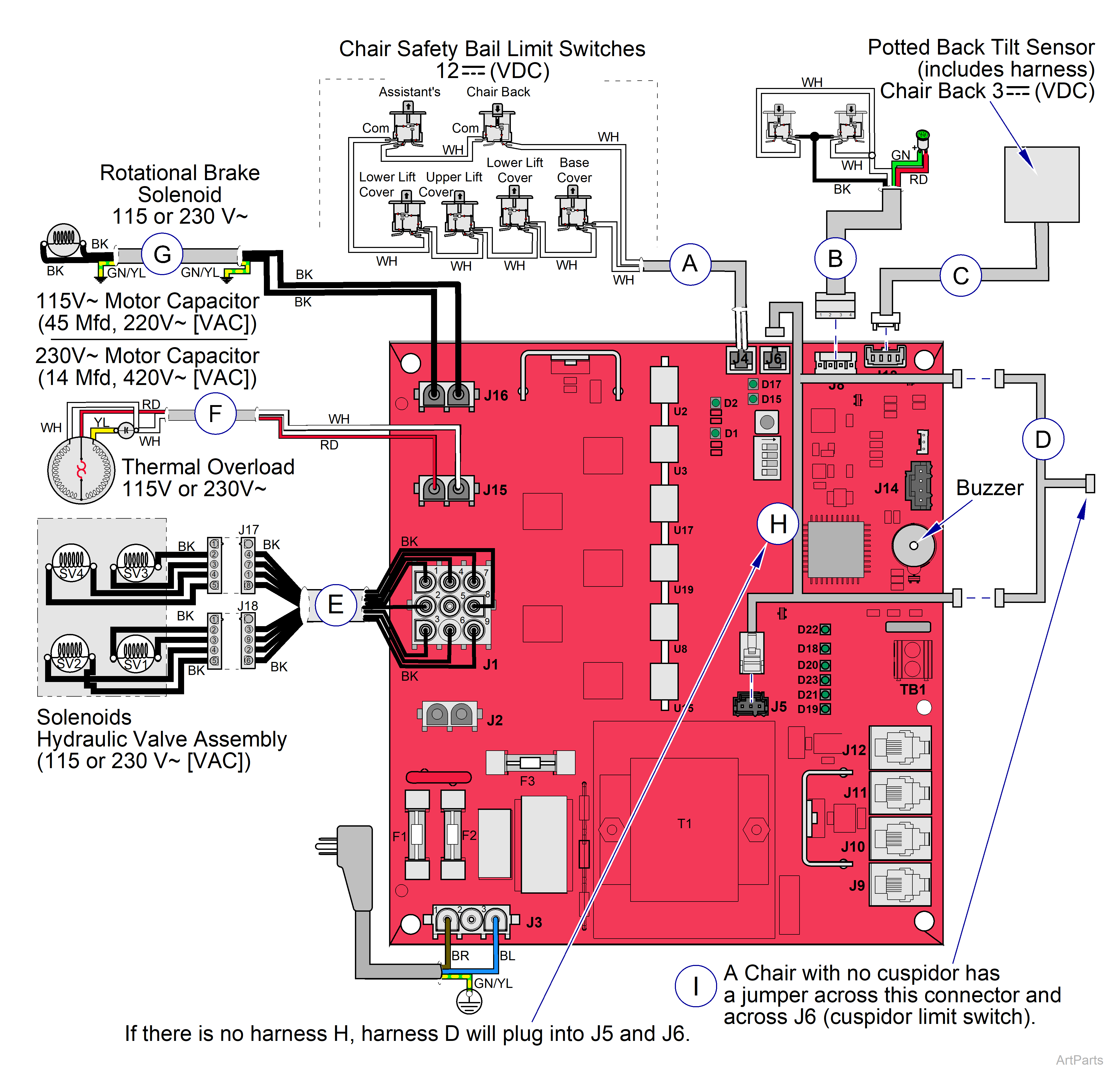 Elevance® Chair wiring diagram