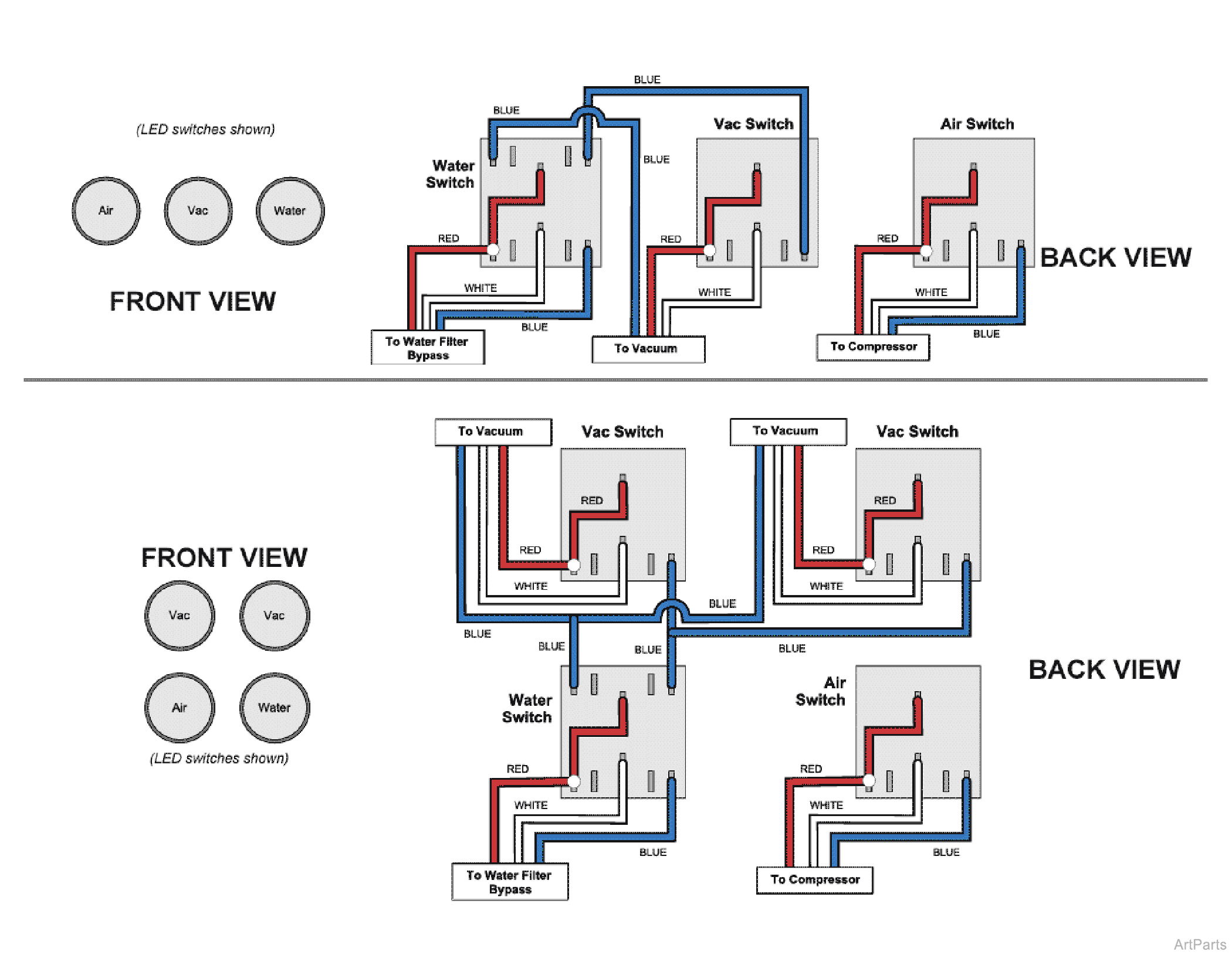 Wiring Diagram: Current production - Round Buttons