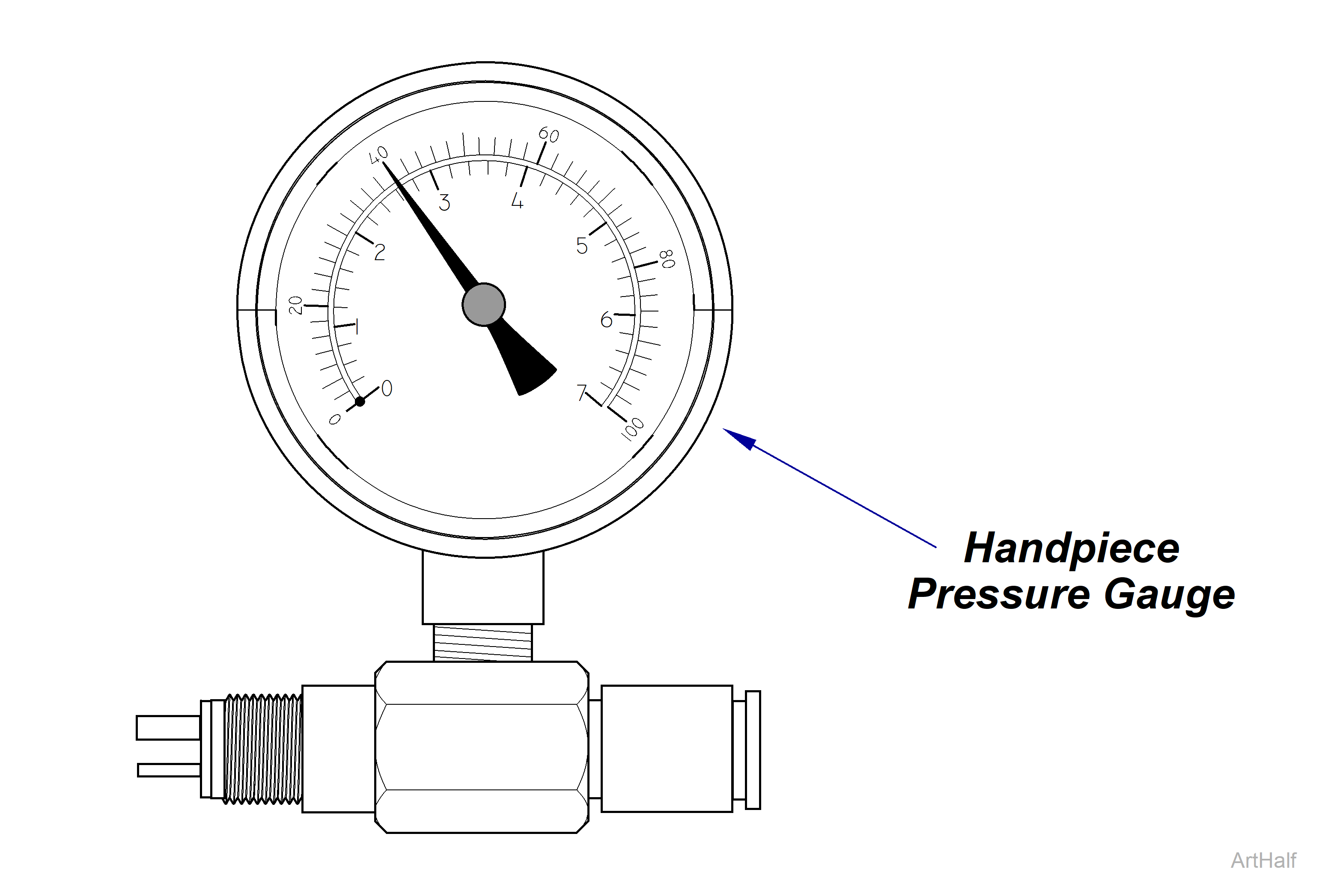 Midmark® Dental Delivery Drive Air Adjustment – Handpiece Pressure Guage