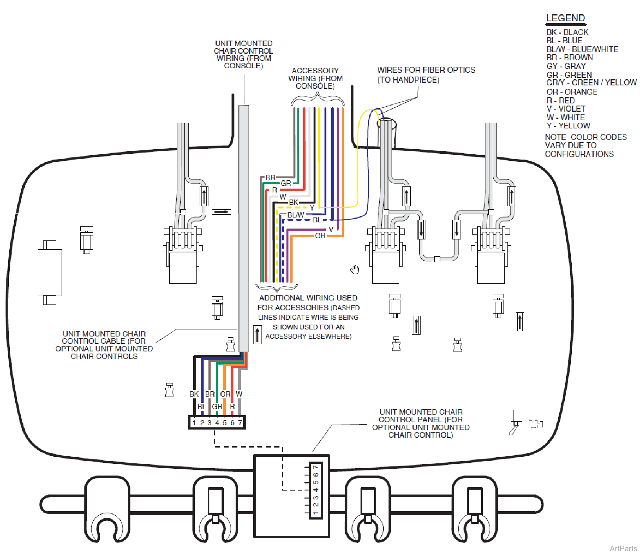 Wiring Diagram - Typical Asepsis 21 Delivery Unit - PJ1000 thru PJ2427 & PK1000 thru PK1086