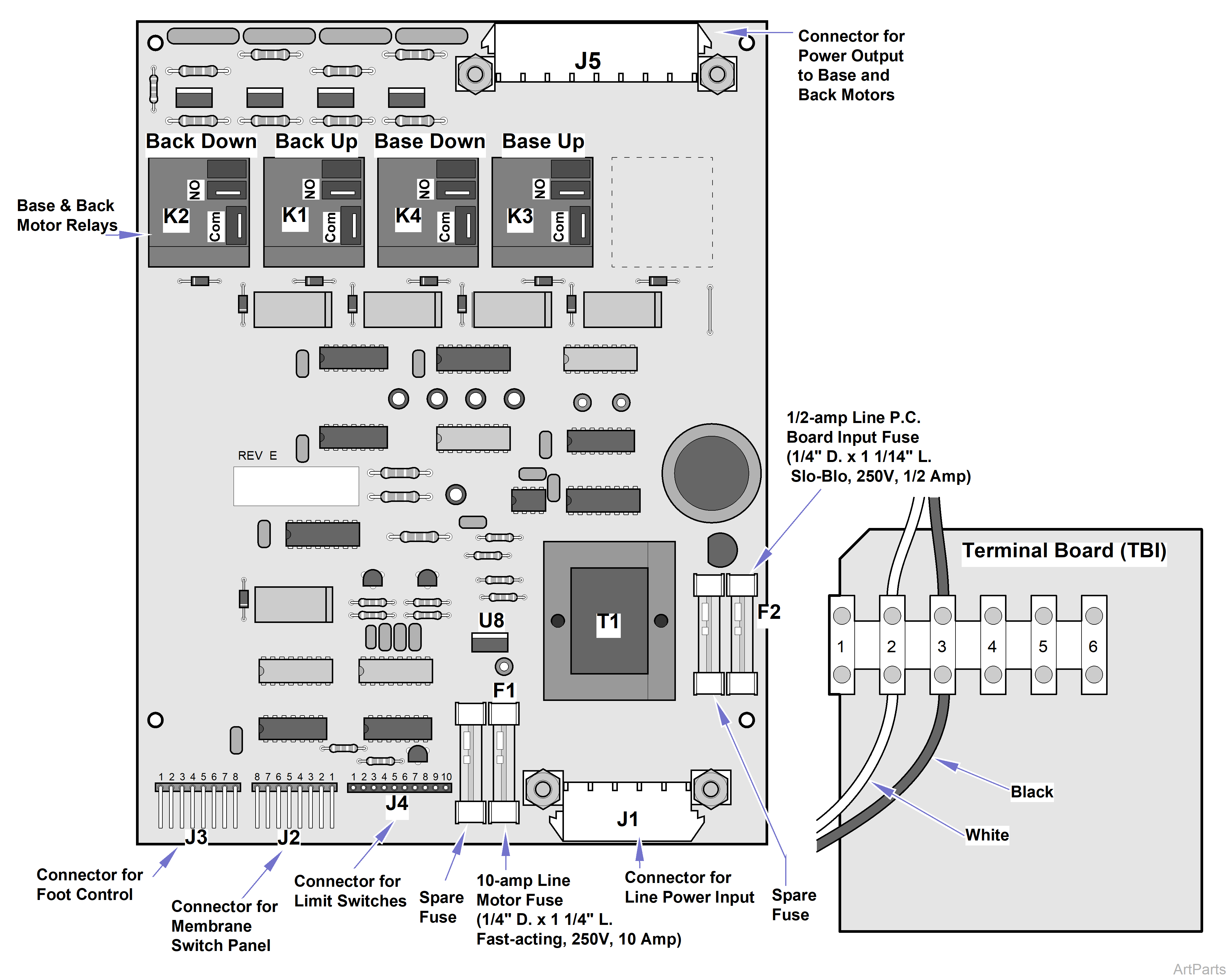 PCB Layout for 240 VAC Biltmore Chair