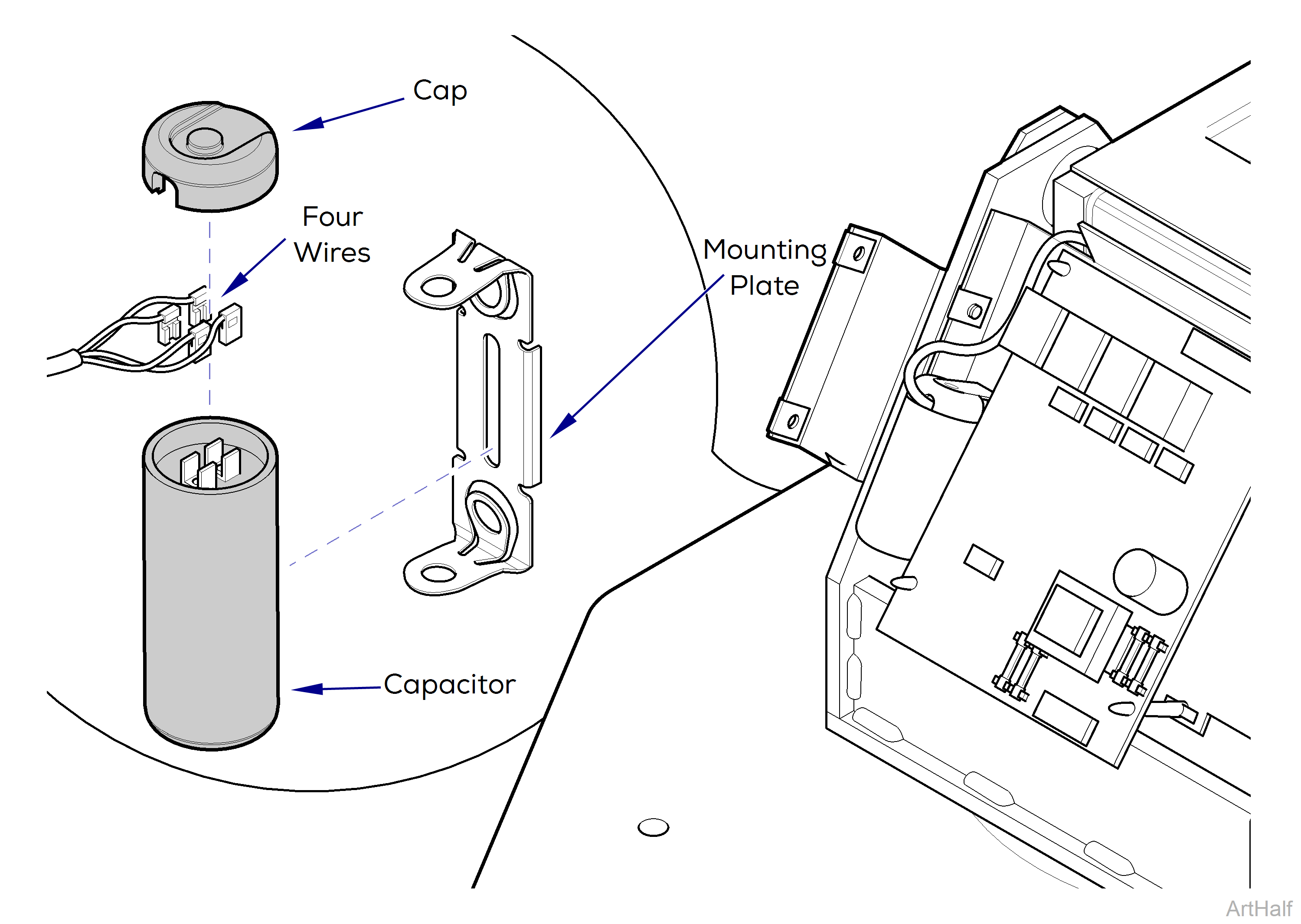 Base Motor Capacitor - 2 